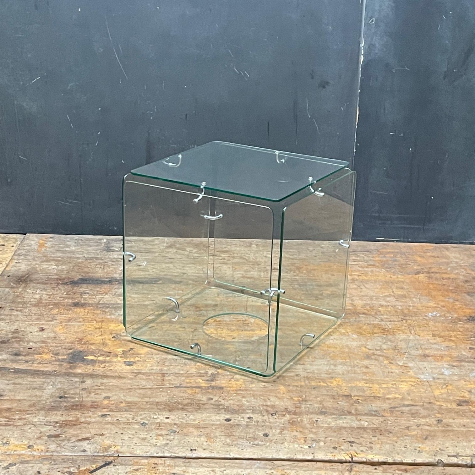 Mid-20th Century 1960s Southern California Design Glass Cube Table Gerald McCabe Eon Mid-Century