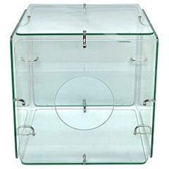 Table cubique en verre de conception de Californie du Sud des années 1960, Gerald McCabe Eon, milieu du siècle dernier