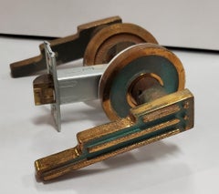 1960s Southwestern Brass Aztec/Mayan Door Handset Manner of Pepe Mendoza #1