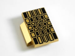 1960s Space Age abstract design door handle made of brass-plated cast aluminum