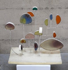 1960s Space Age Abstract Sculpture in Resin and Metal