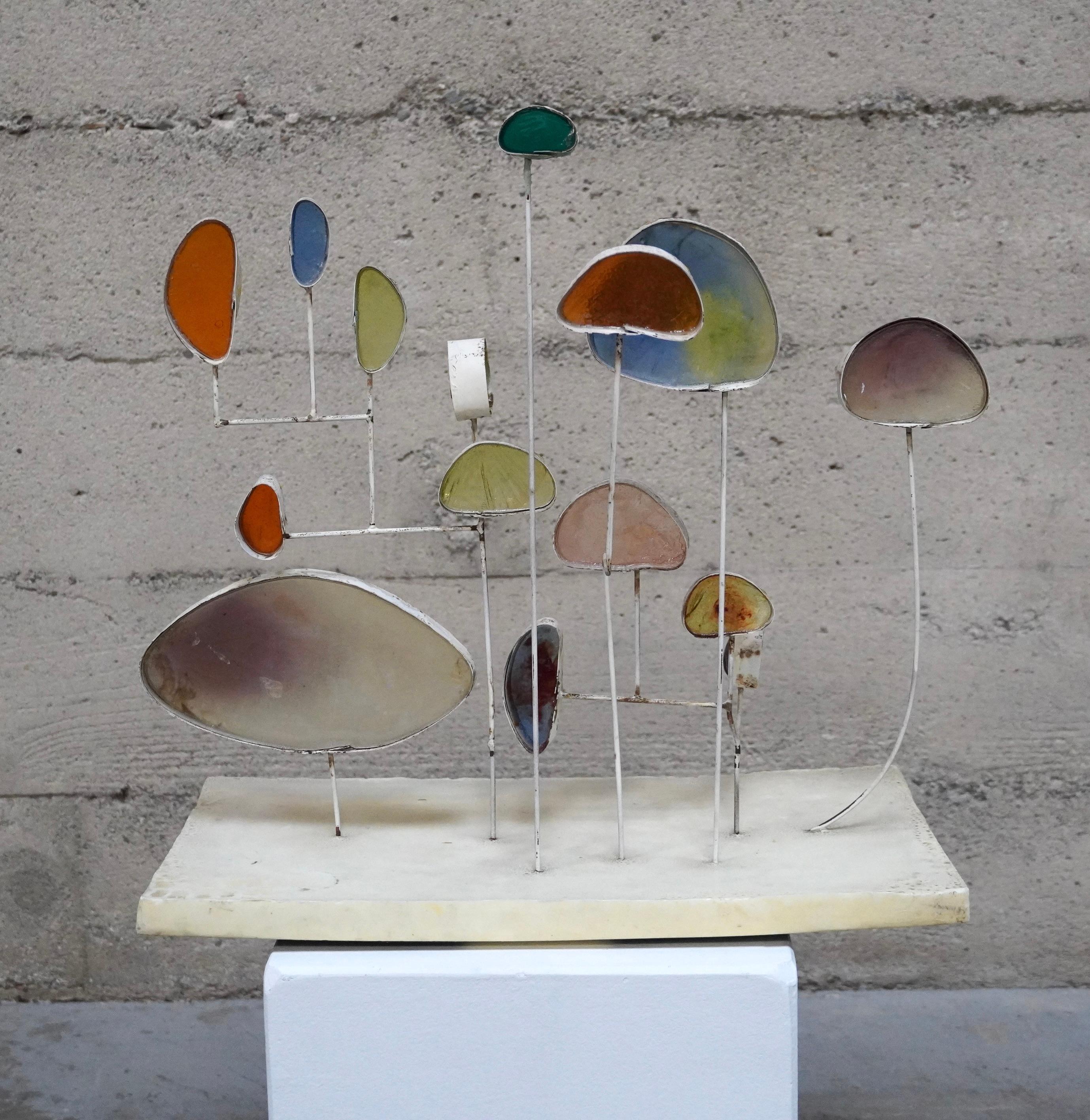 1960s Space Age Abstract Sculpture in Resin and Metal For Sale 1