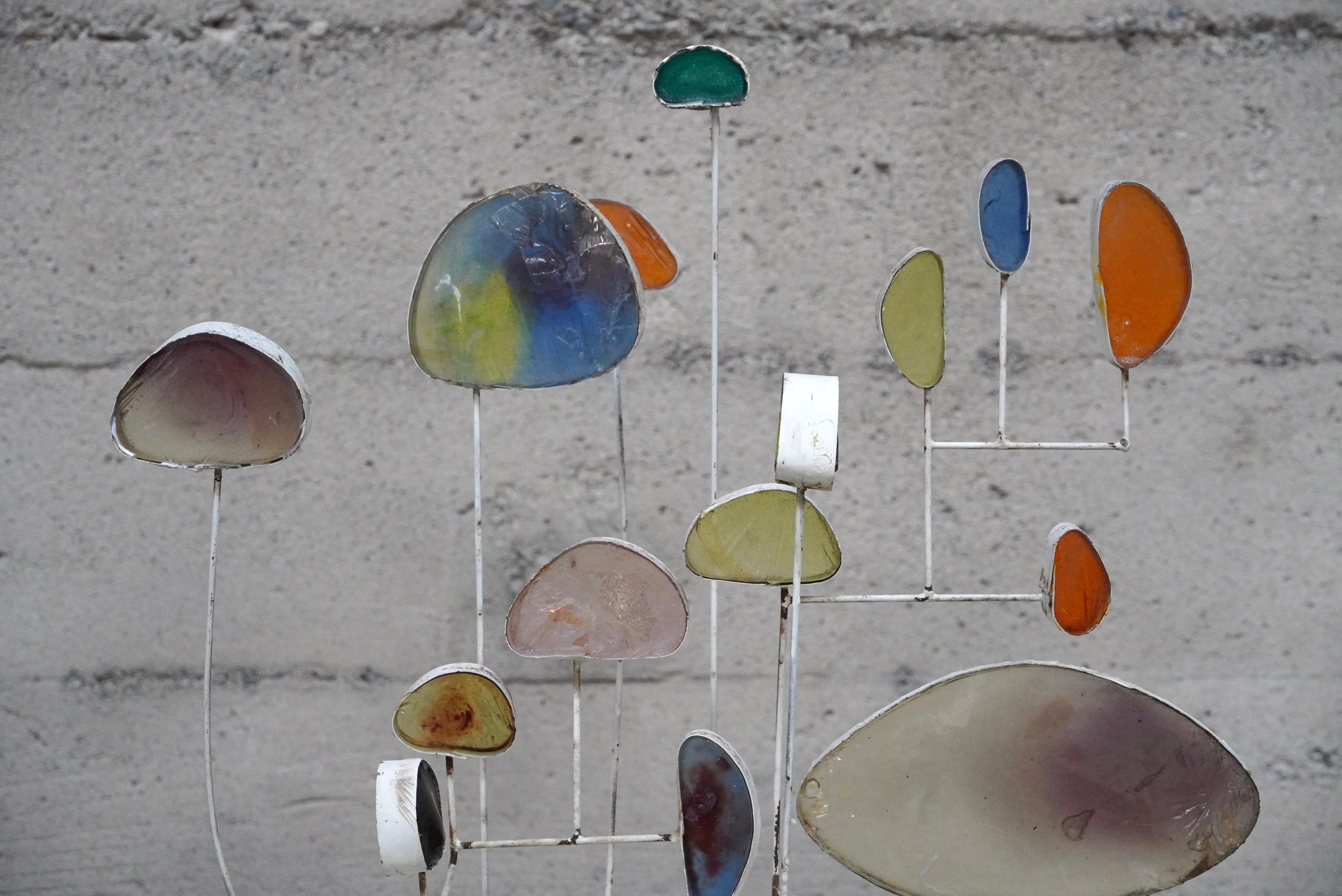 1960s Space Age Abstract Sculpture in Resin and Metal For Sale 2