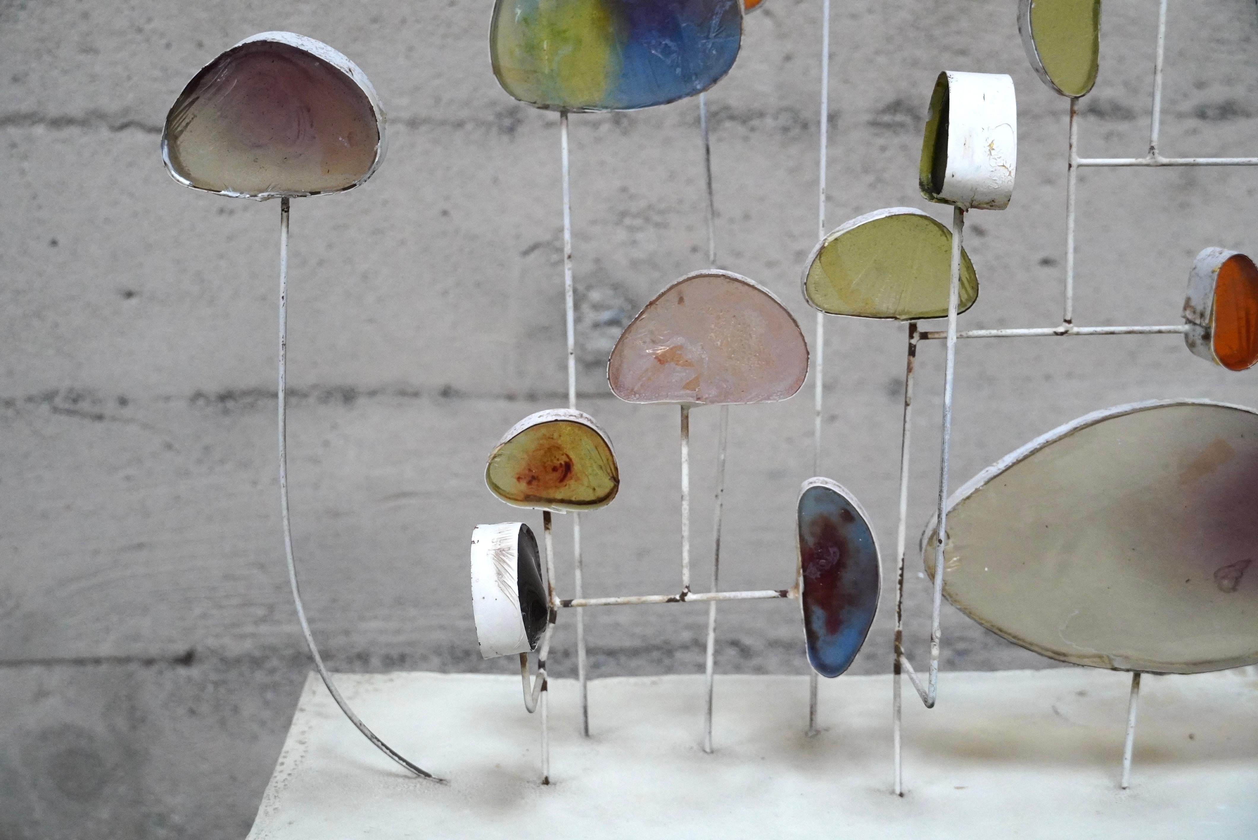 1960s Space Age Abstract Sculpture in Resin and Metal For Sale 3