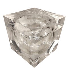 1960s Space Age Acrylic World Globe Ice Bucket by Alessandro Albrizzi, Italy