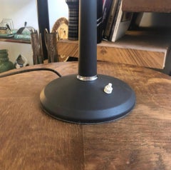 1960s Space Age Black Iron and Aluminum Italian Table Lamp