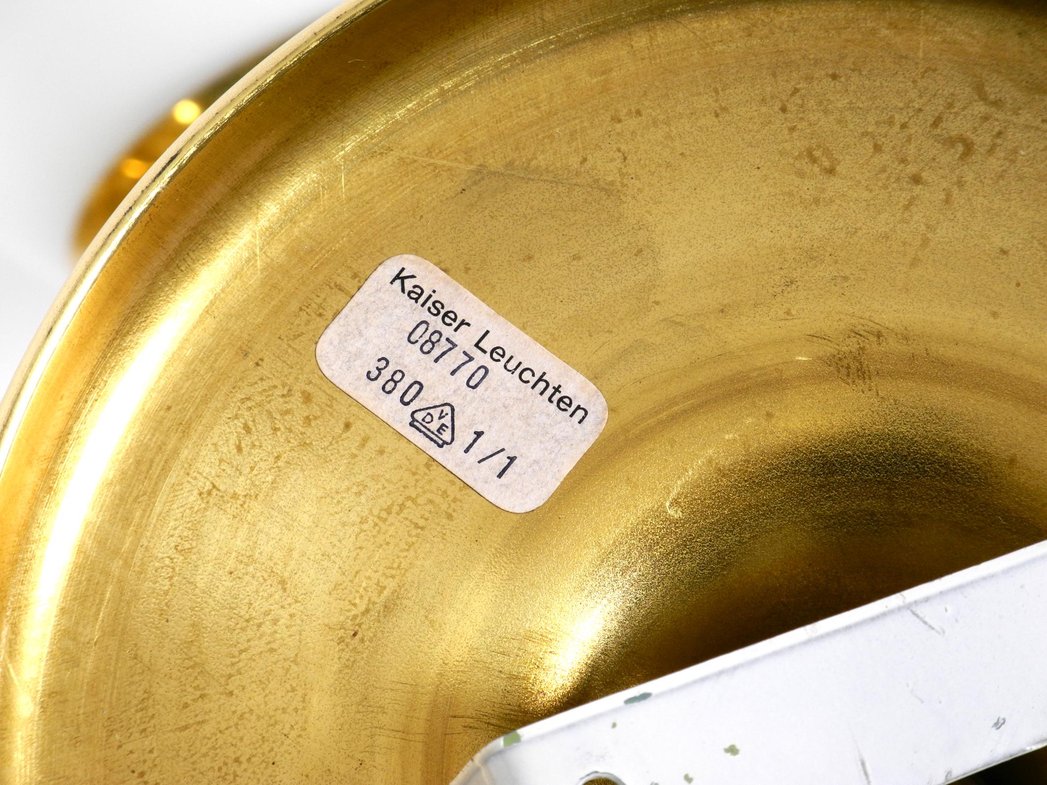 1960s Space Age brass ceiling lamp with 8 glass balls by Kaiser Leuchten in vendita 11