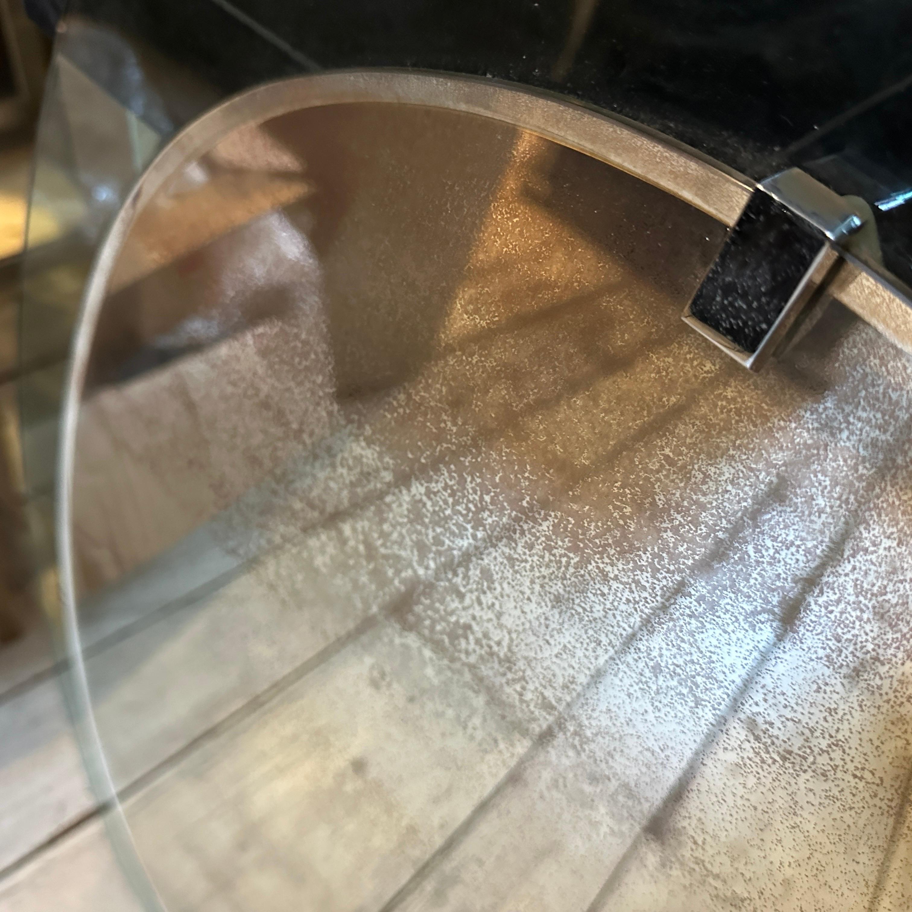 1960s Space Age Gray and Clear Glass Italian Wall Mirror by Veca For Sale 5