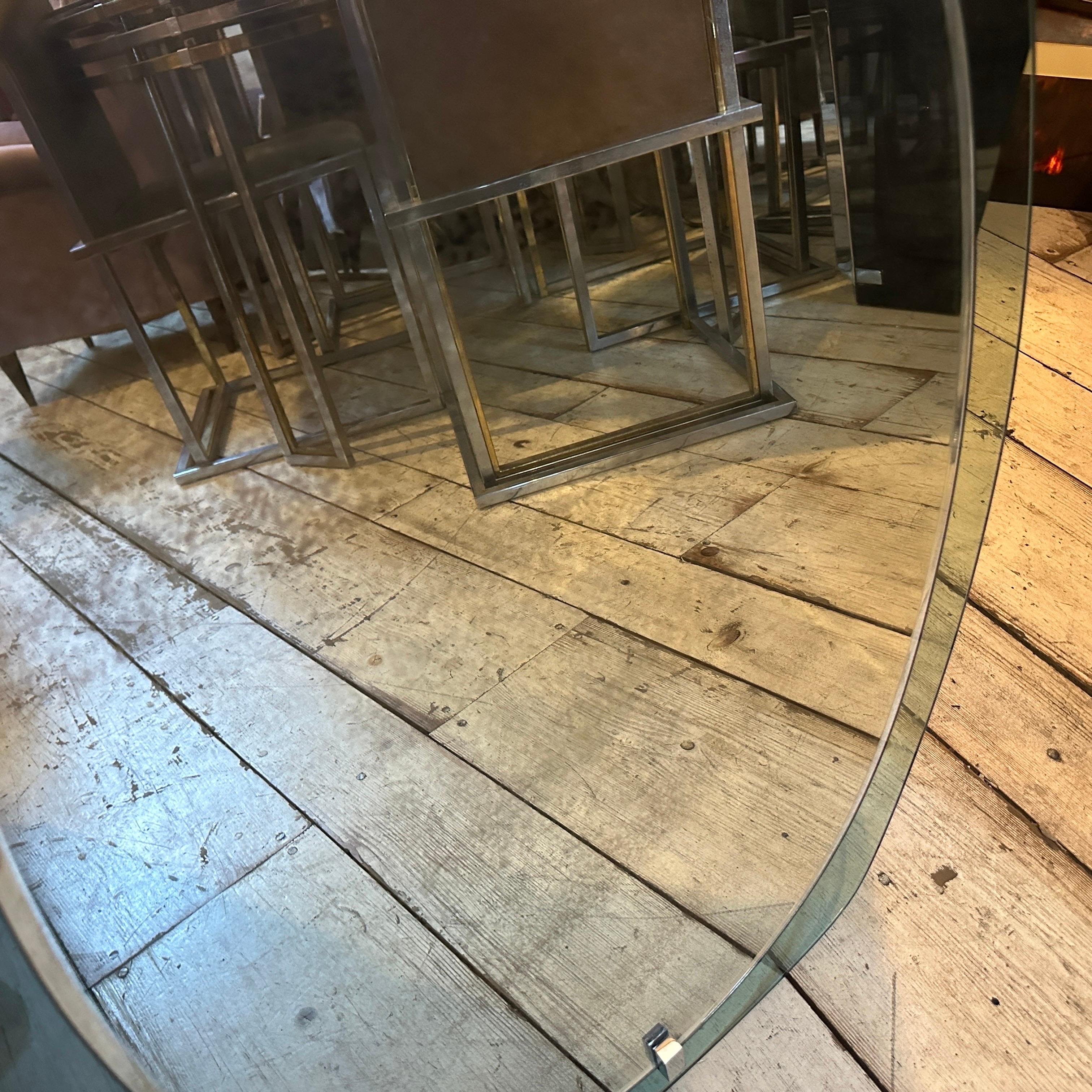 1960s Space Age Gray and Clear Glass Italian Wall Mirror by Veca For Sale 7