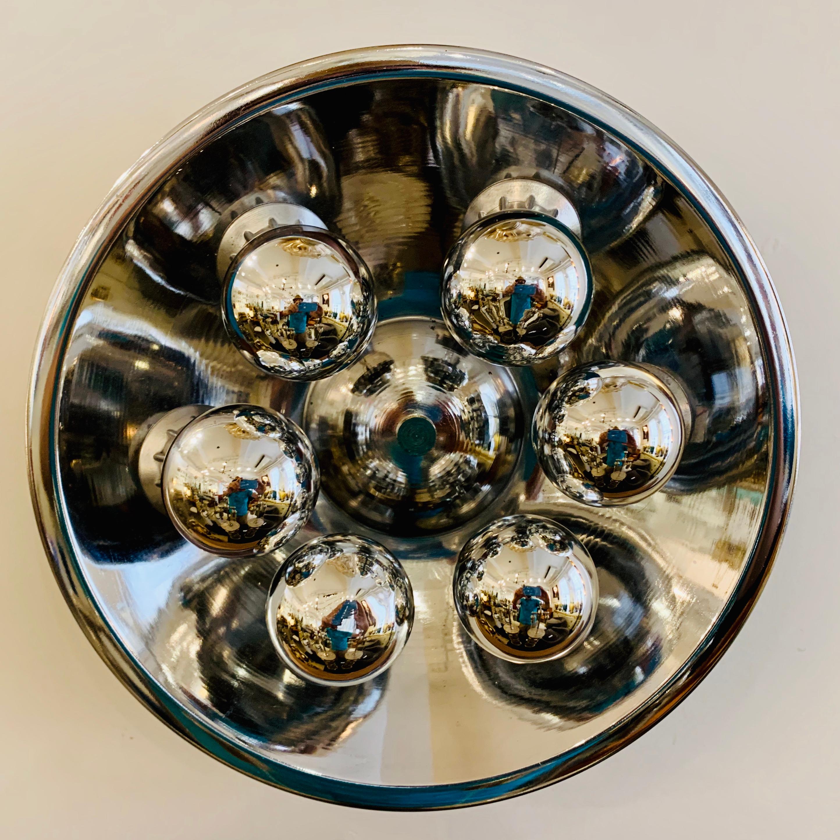 1960s Space Age Italian Flush Light In Good Condition In New York, NY