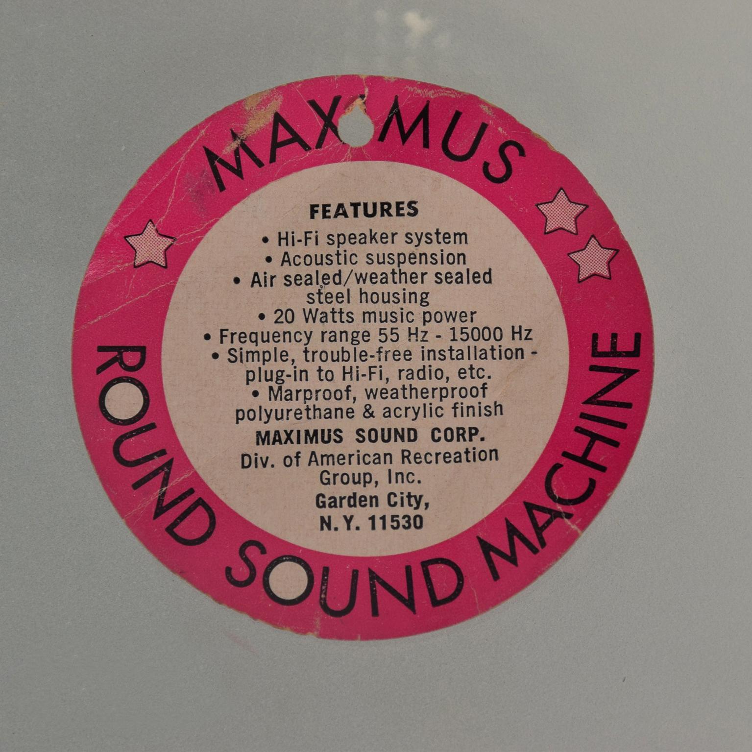 Fin du 20e siècle 1960s Space Age Maximus Round Sound Machine Hi-Fi Speaker Mod Midcentury