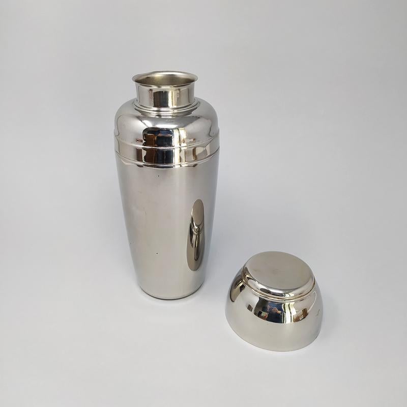 Mid-Century Modern 1960s Space Age Mepra Cocktail Shaker in Stainless Steel, Made in Italy For Sale