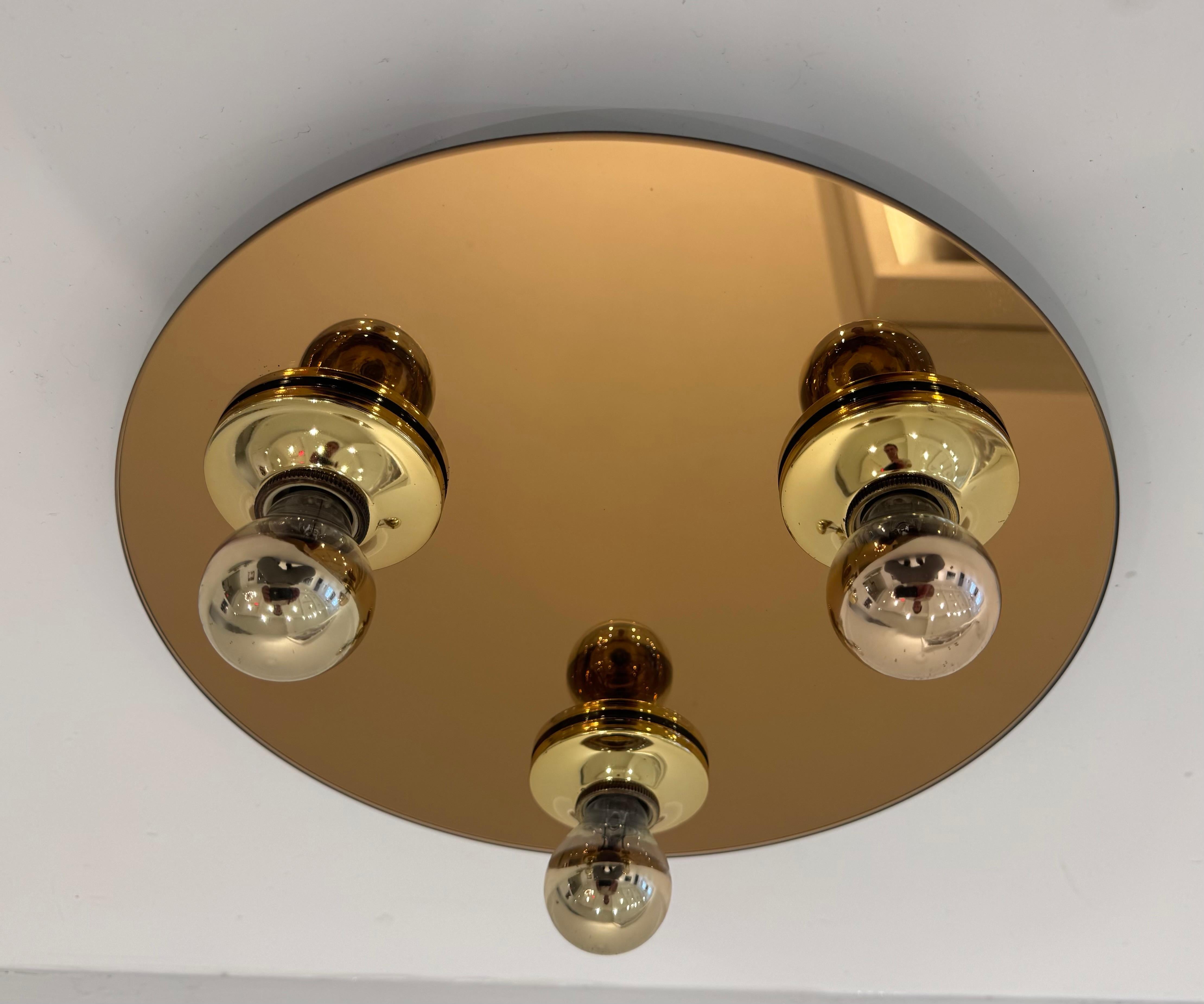 German 1960s Space Age Mid Century Modernist Flush Light For Sale
