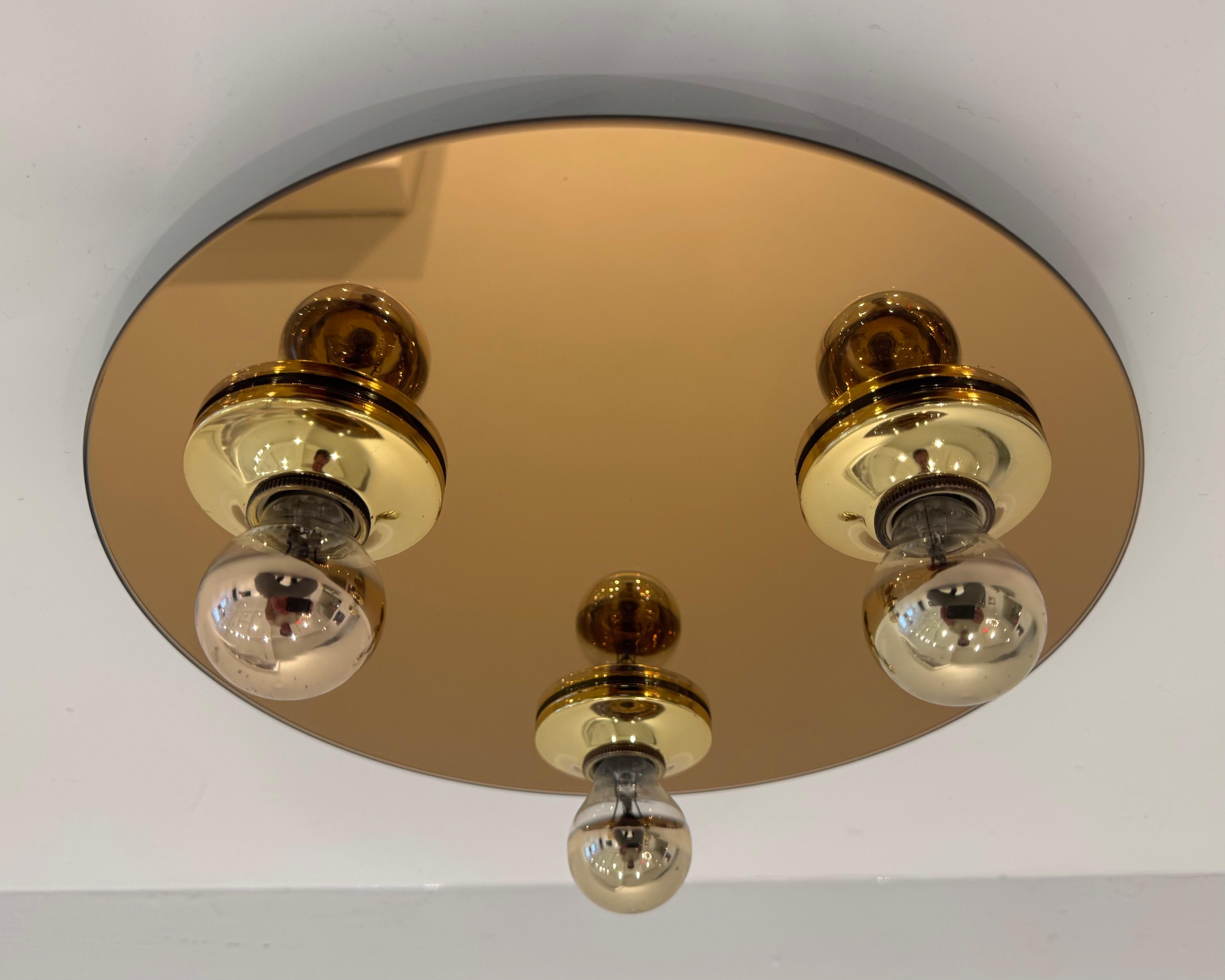 Mid-20th Century 1960s Space Age Mid Century Modernist Flush Light For Sale