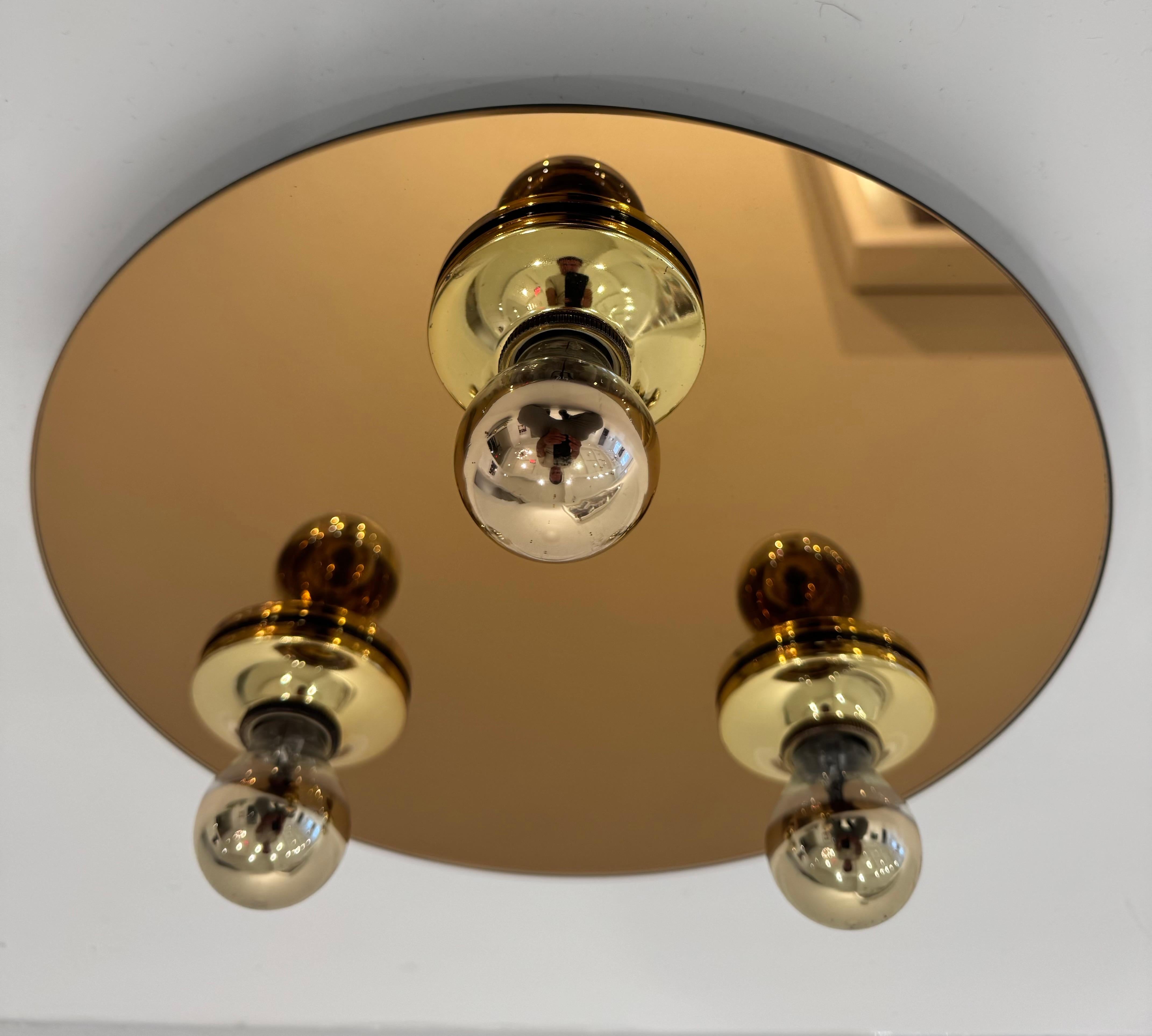 1960s Space Age Mid Century Modernist Flush Light For Sale 1