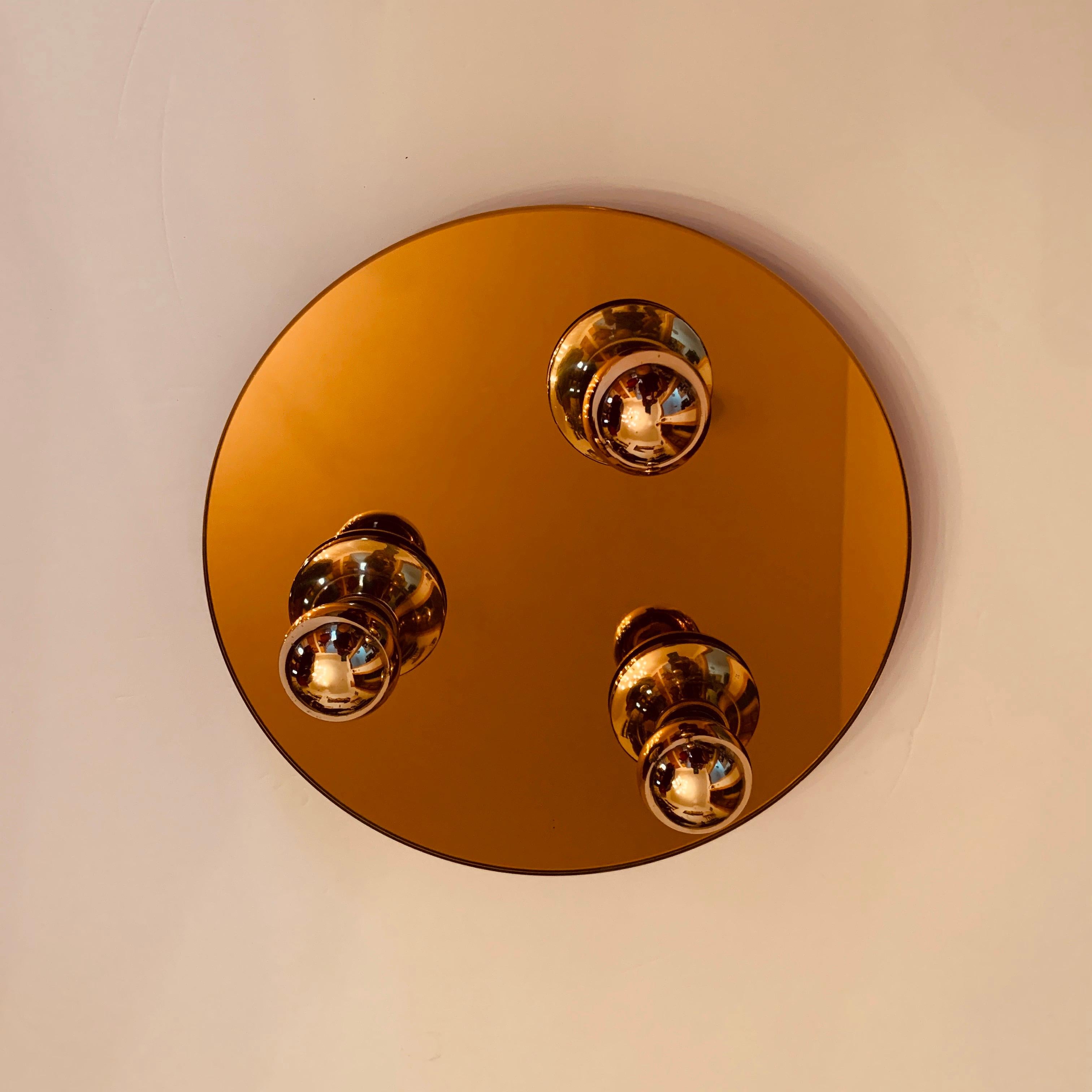 1960s Space Age Modernist Flush Light In Excellent Condition For Sale In New York, NY
