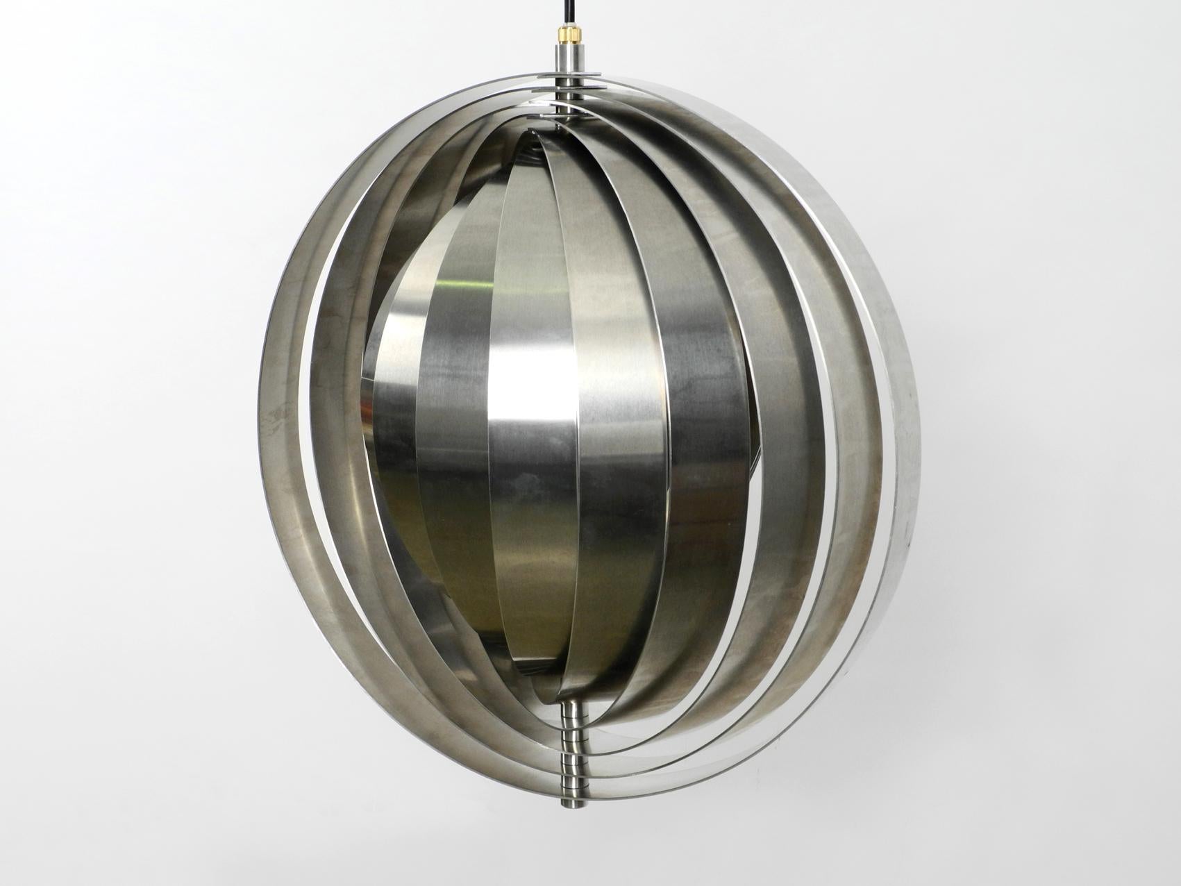 1960s Space Age Moon Lamp Made of Brushed Stainless Steel Solid Construction 7