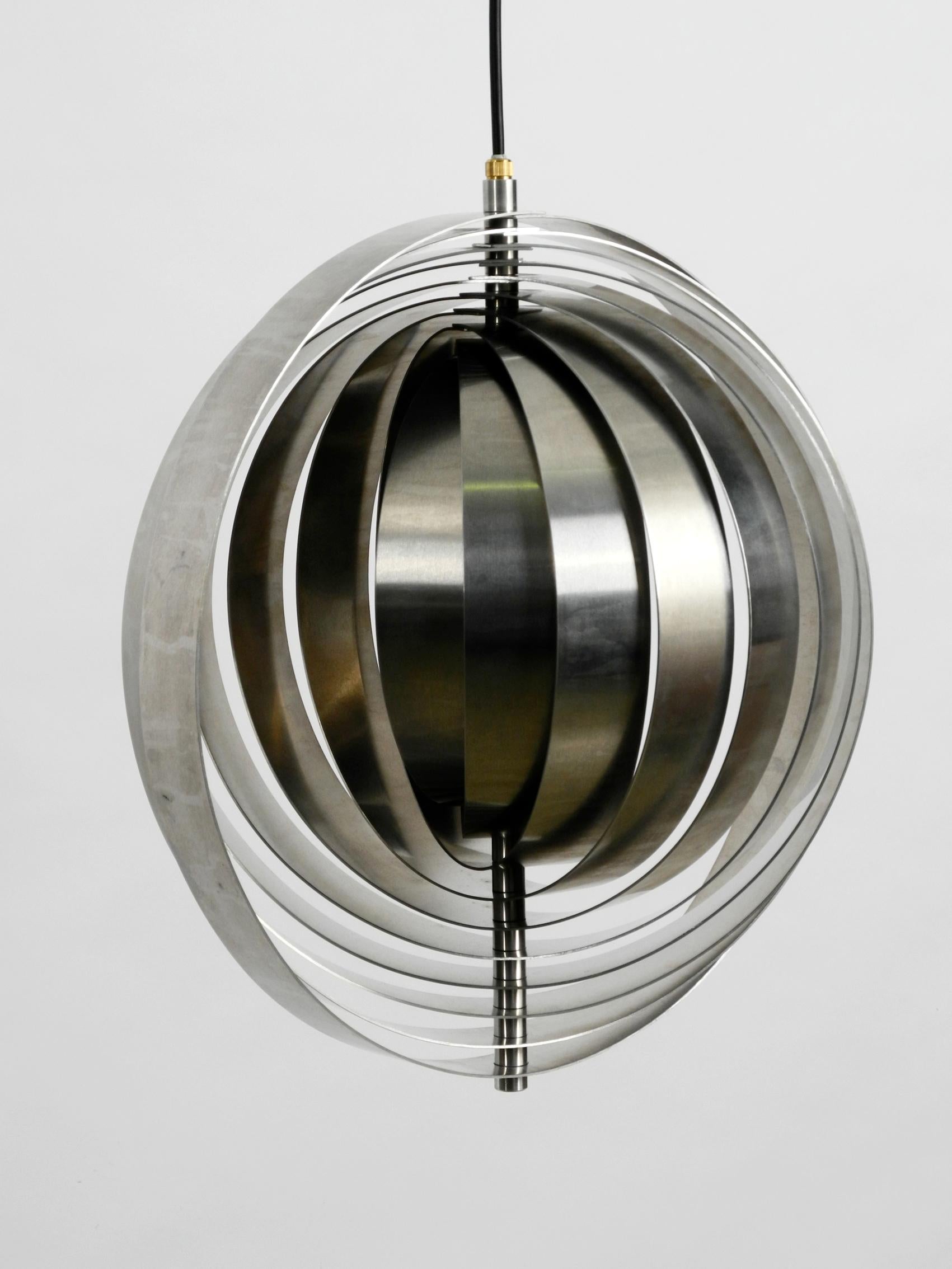 1960s Space Age Moon Lamp Made of Brushed Stainless Steel Solid Construction 9