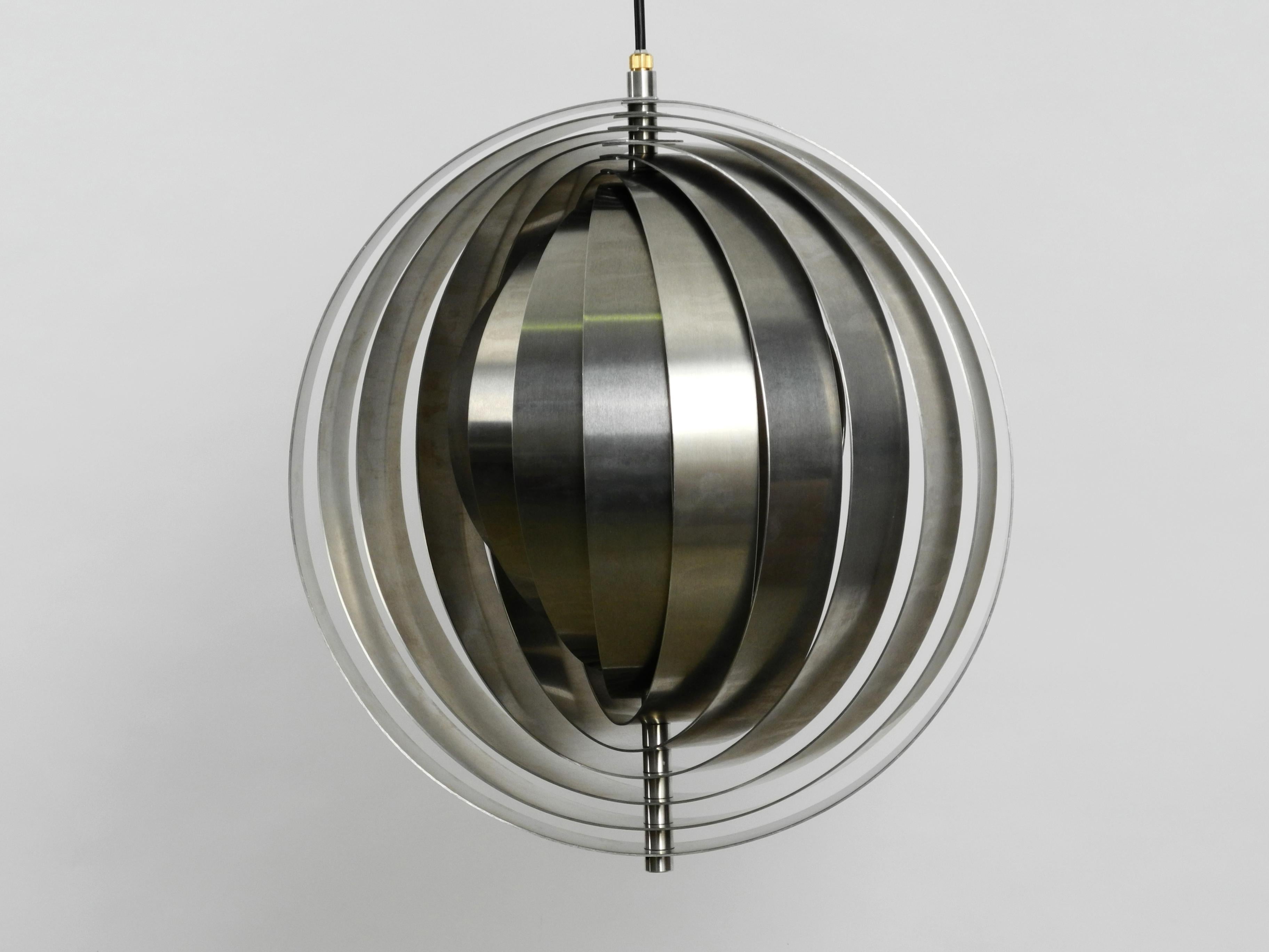 1960s Space Age Moon Lamp Made of Brushed Stainless Steel Solid Construction In Good Condition In München, DE