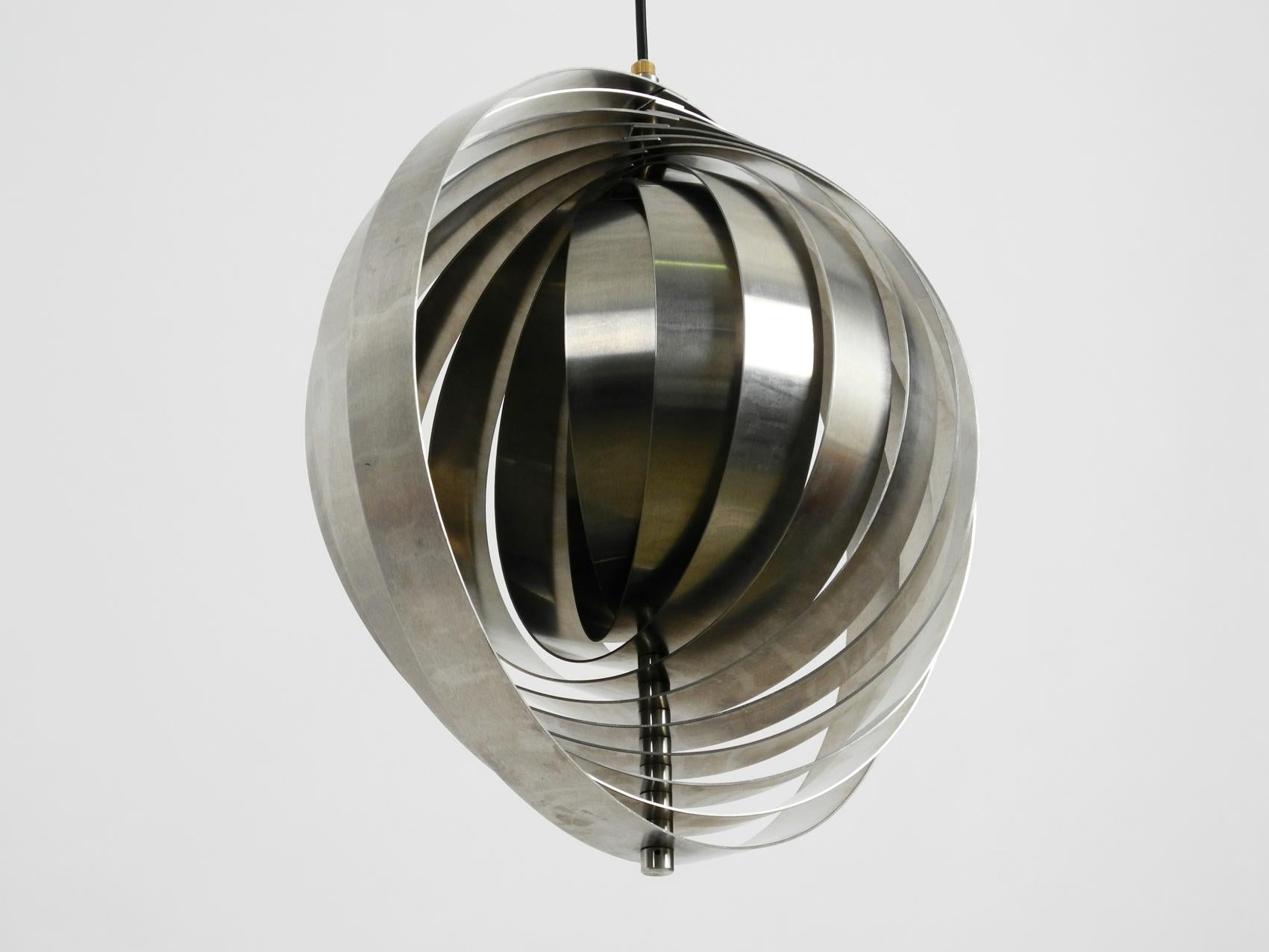 Mid-20th Century 1960s Space Age Moon Lamp Made of Brushed Stainless Steel Solid Construction