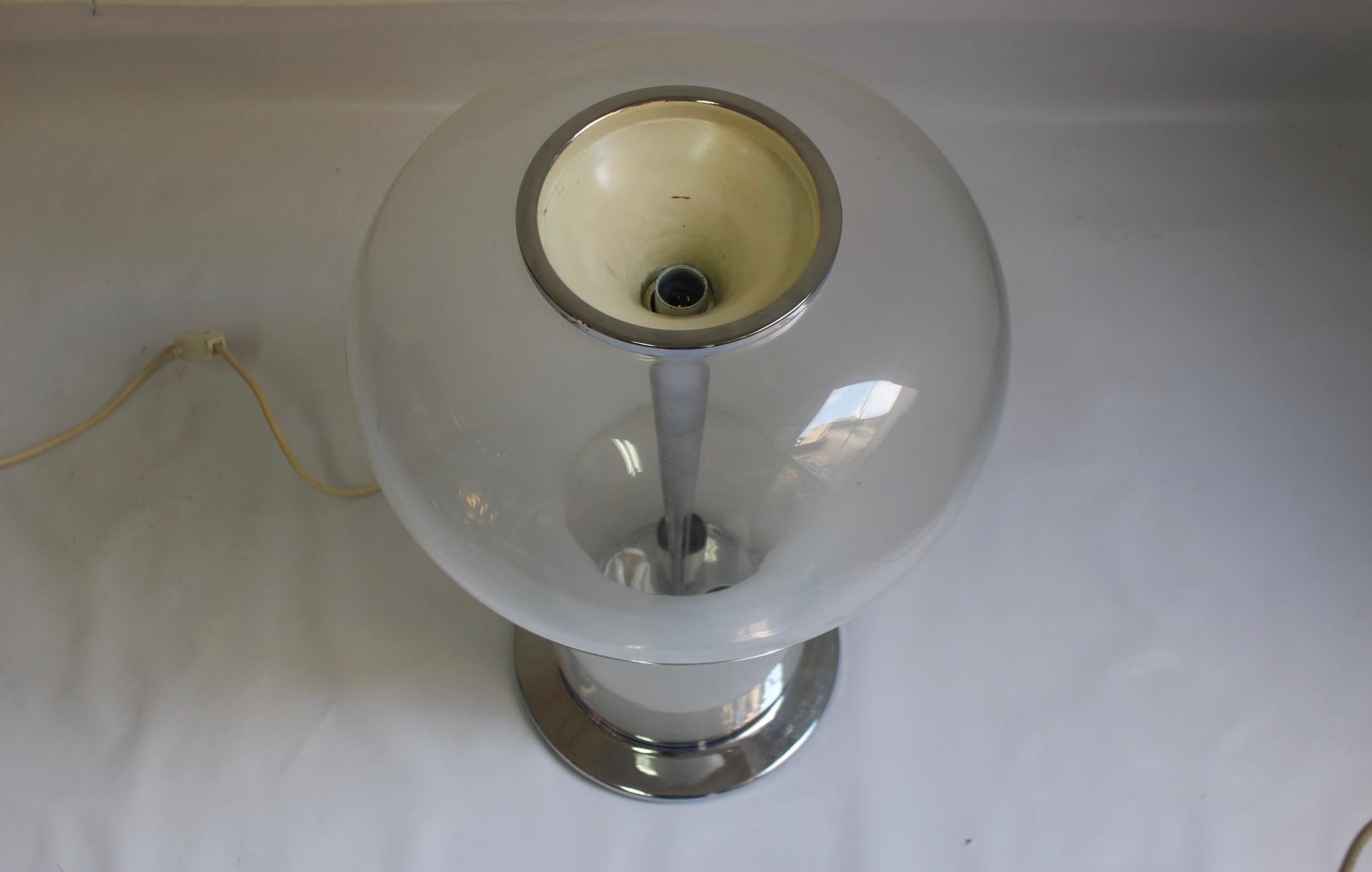 Midcentury Murano Glass Space Age Table Lamp in the style of Angelo Mangiarotti  For Sale 3