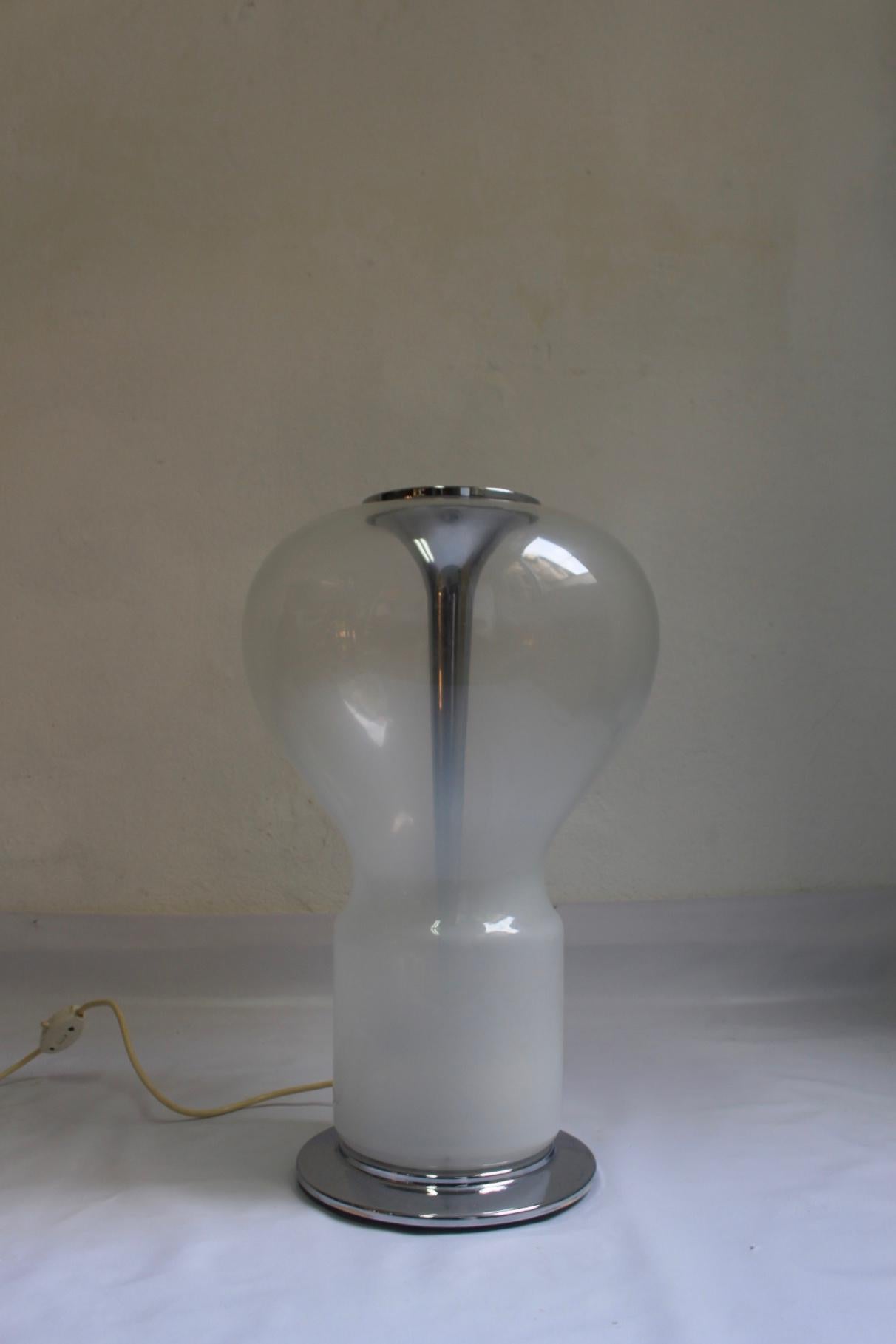 Mid-Century Modern Midcentury Murano Glass Space Age Table Lamp in the style of Angelo Mangiarotti  For Sale