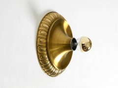 1960's Space Age Pop Art round brass and metal wall or ceiling lamp by Sölken
