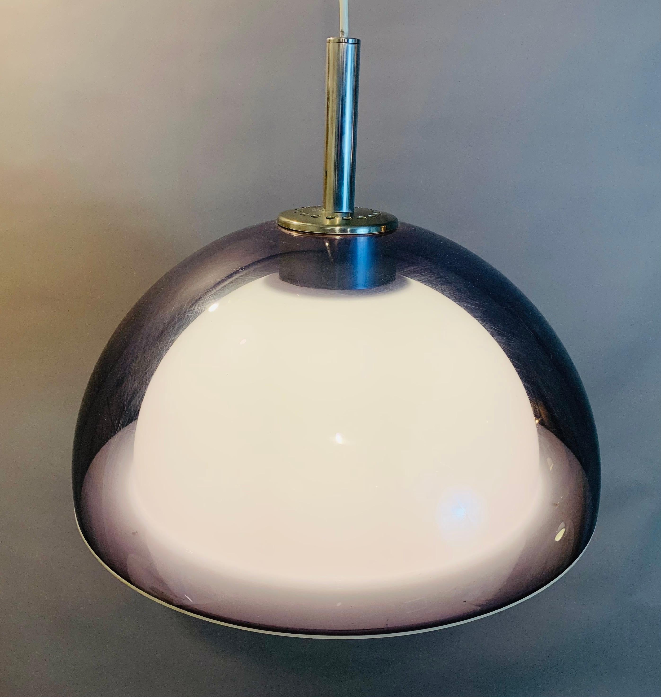 1960s Space Age Purple & White Robert Welch for Lumitron Hanging Pendant Light 7