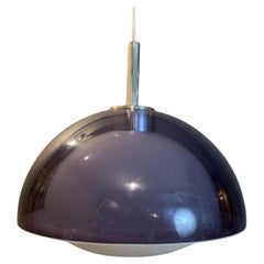 Vintage 1960s Space Age Purple & White Robert Welch for Lumitron Hanging Pendant Light