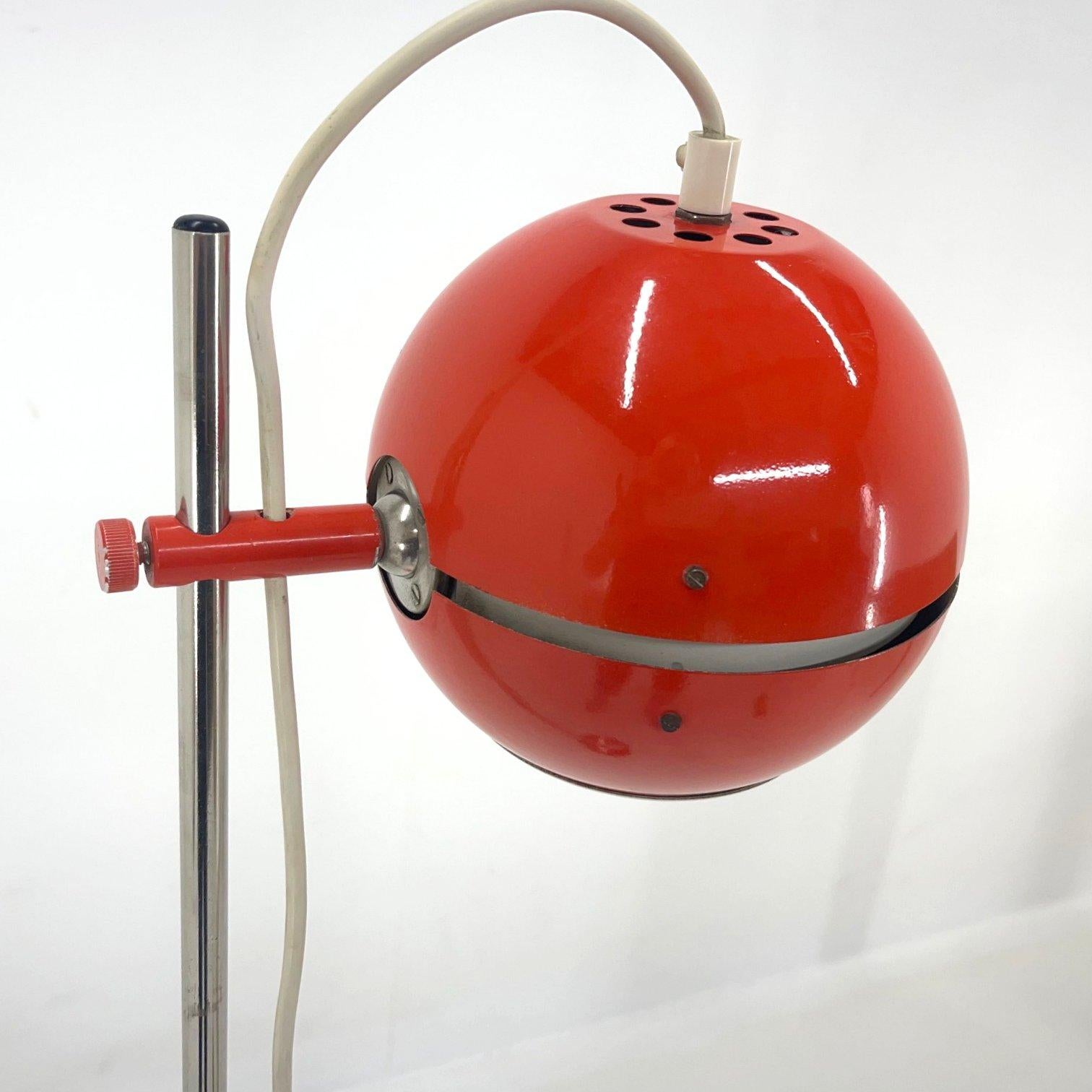Metal 1960's, Space Age Red Floor Lamp, Germany For Sale
