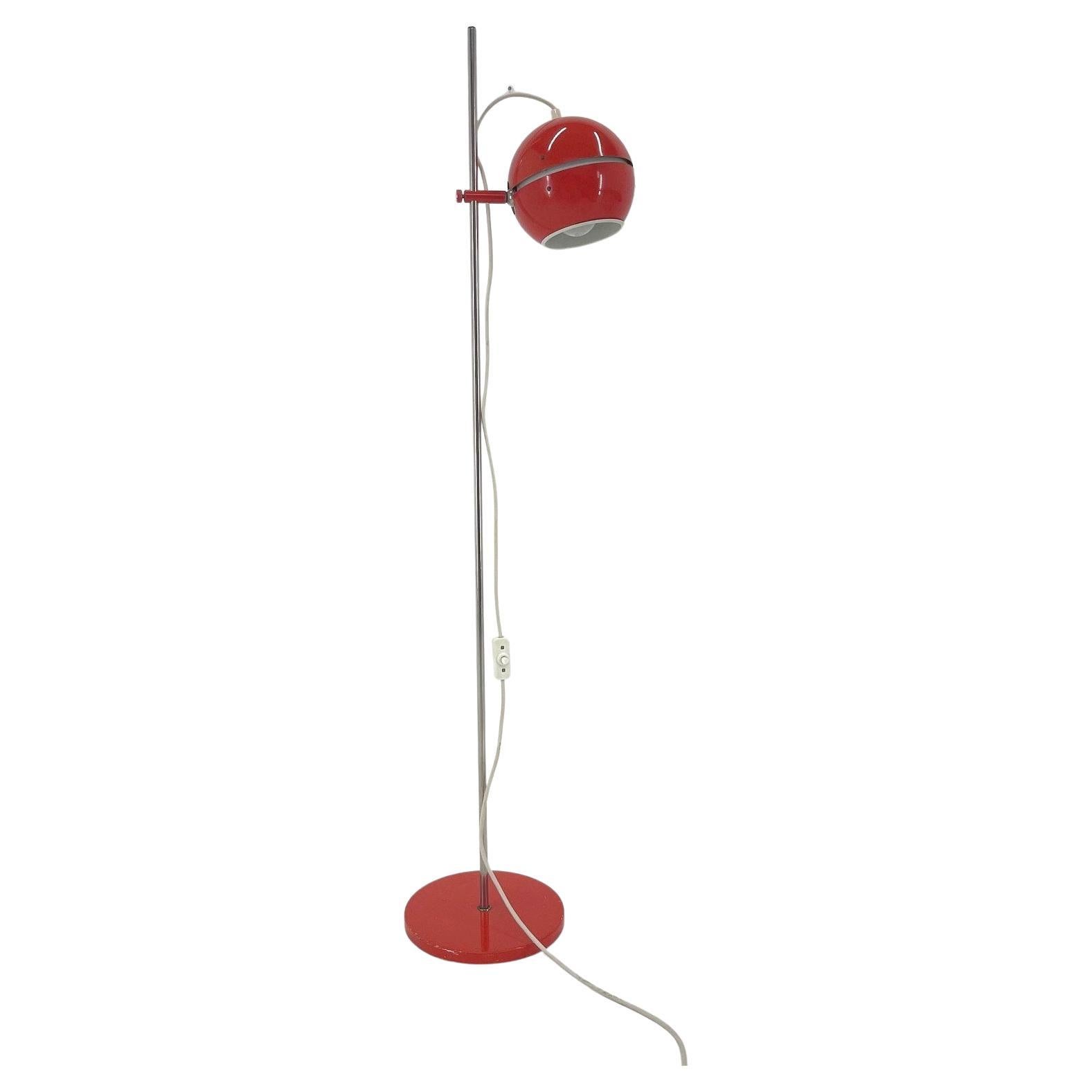 1960's, Space Age Red Floor Lamp, Germany