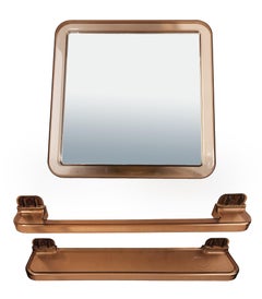 1960s Space Age Square Wall Mirror with Acrylic/Lucite Surface by Guzzini, Italy