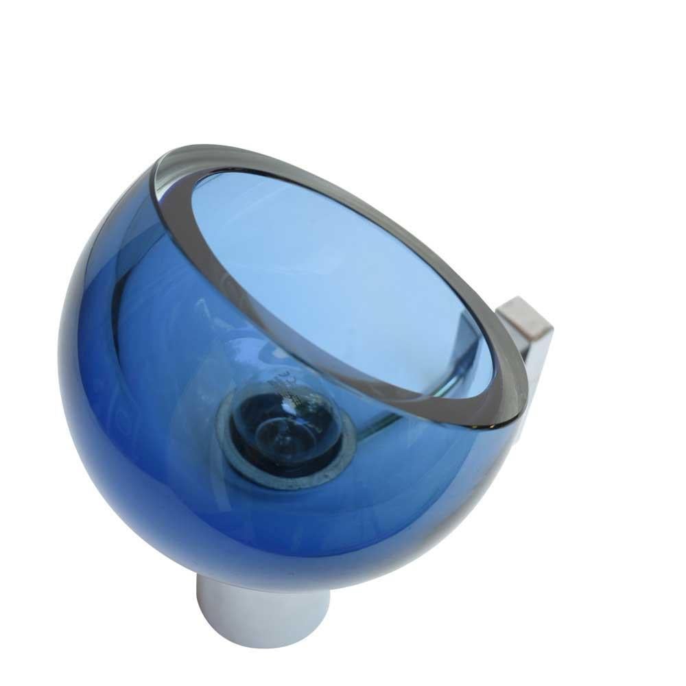Mid-Century Modern 1960s Space Age Transparent Blue Wall Lights by Seguso Murano, Italy For Sale