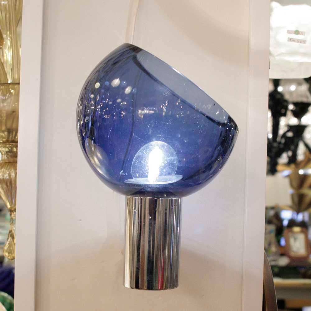 1960s Space Age Transparent Blue Wall Lights by Seguso Murano, Italy For Sale 1