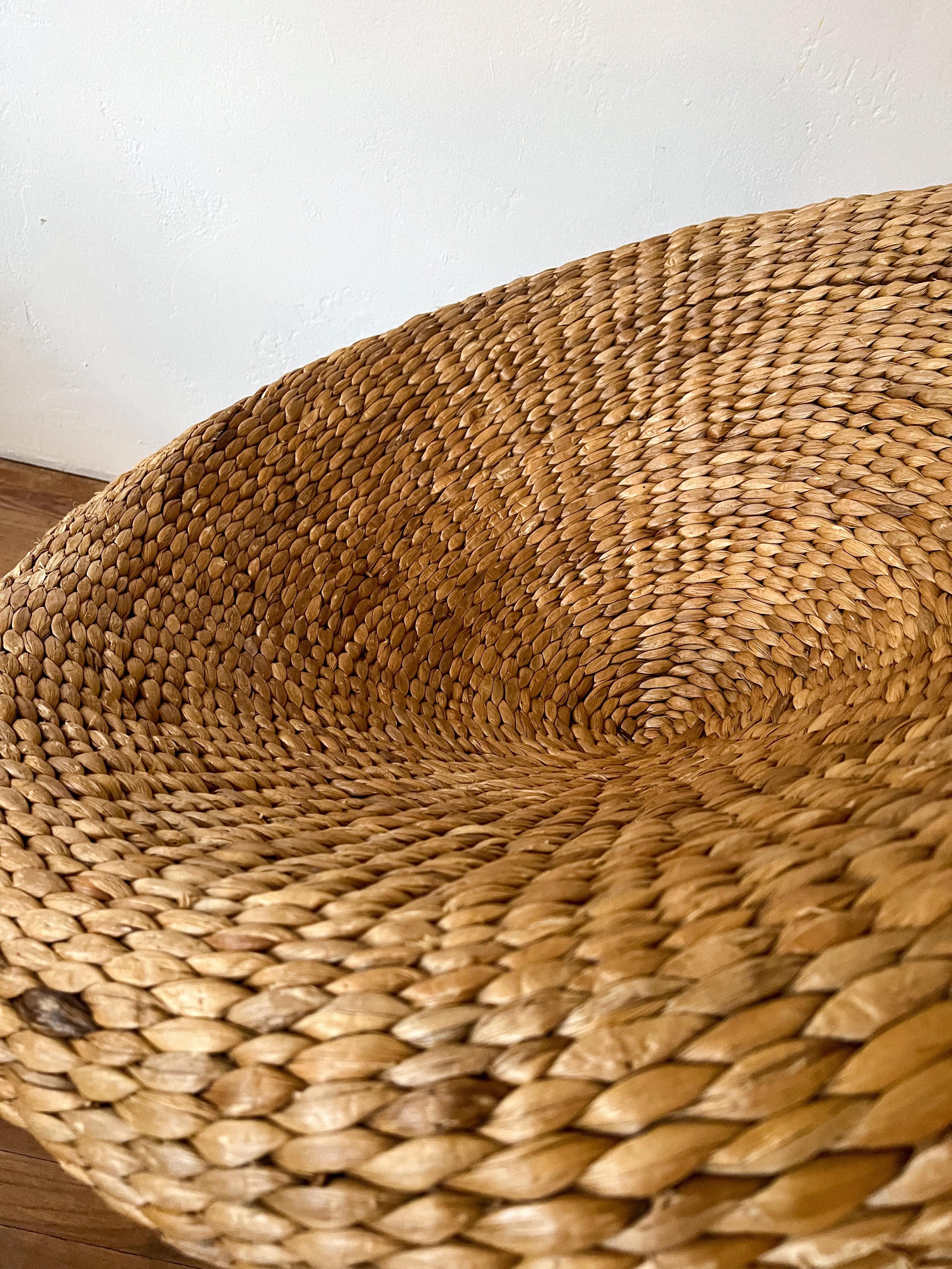 Hand-Woven 1960s Space Age Wicker Pod Chair For Sale