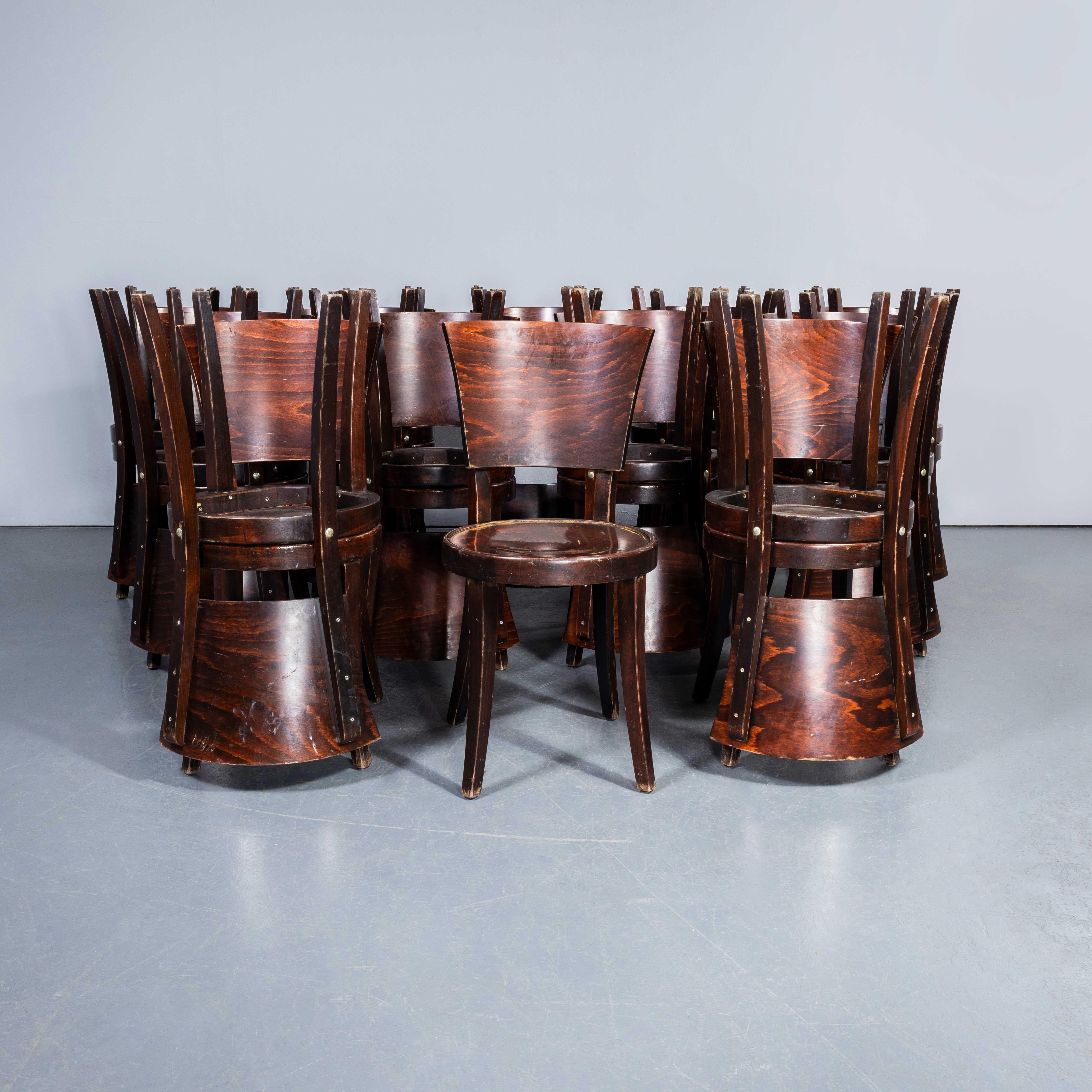 1960's Spade Back Bentwood Dining Chairs - Good Qty Available For Sale 3
