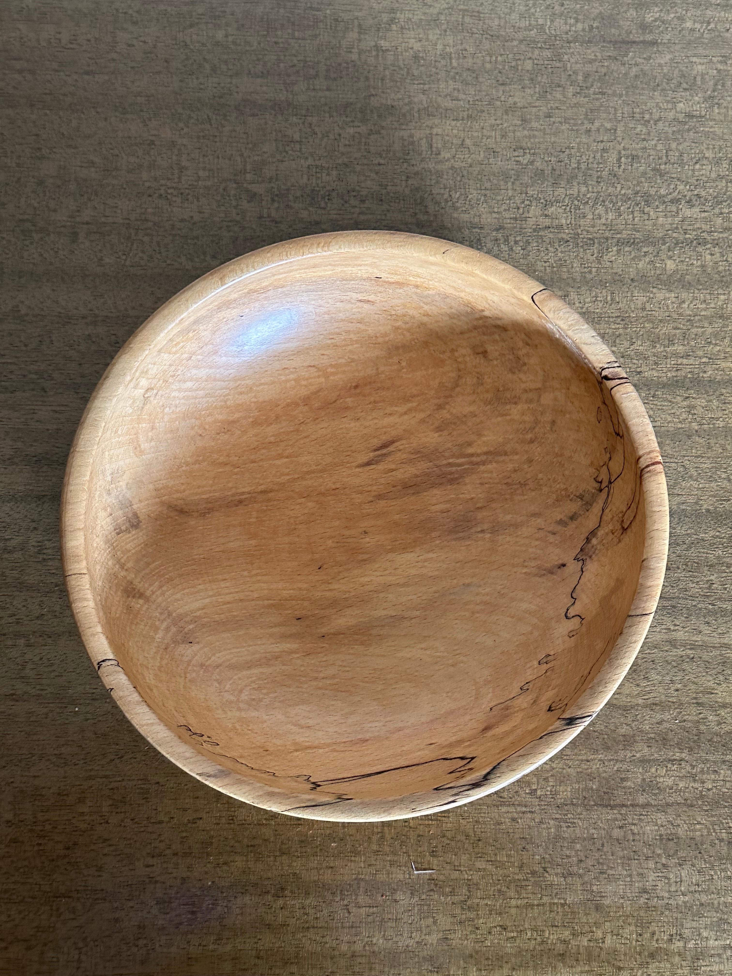 1960s Spalted Maple Bowl, Sweden In Good Condition For Sale In St.Petersburg, FL