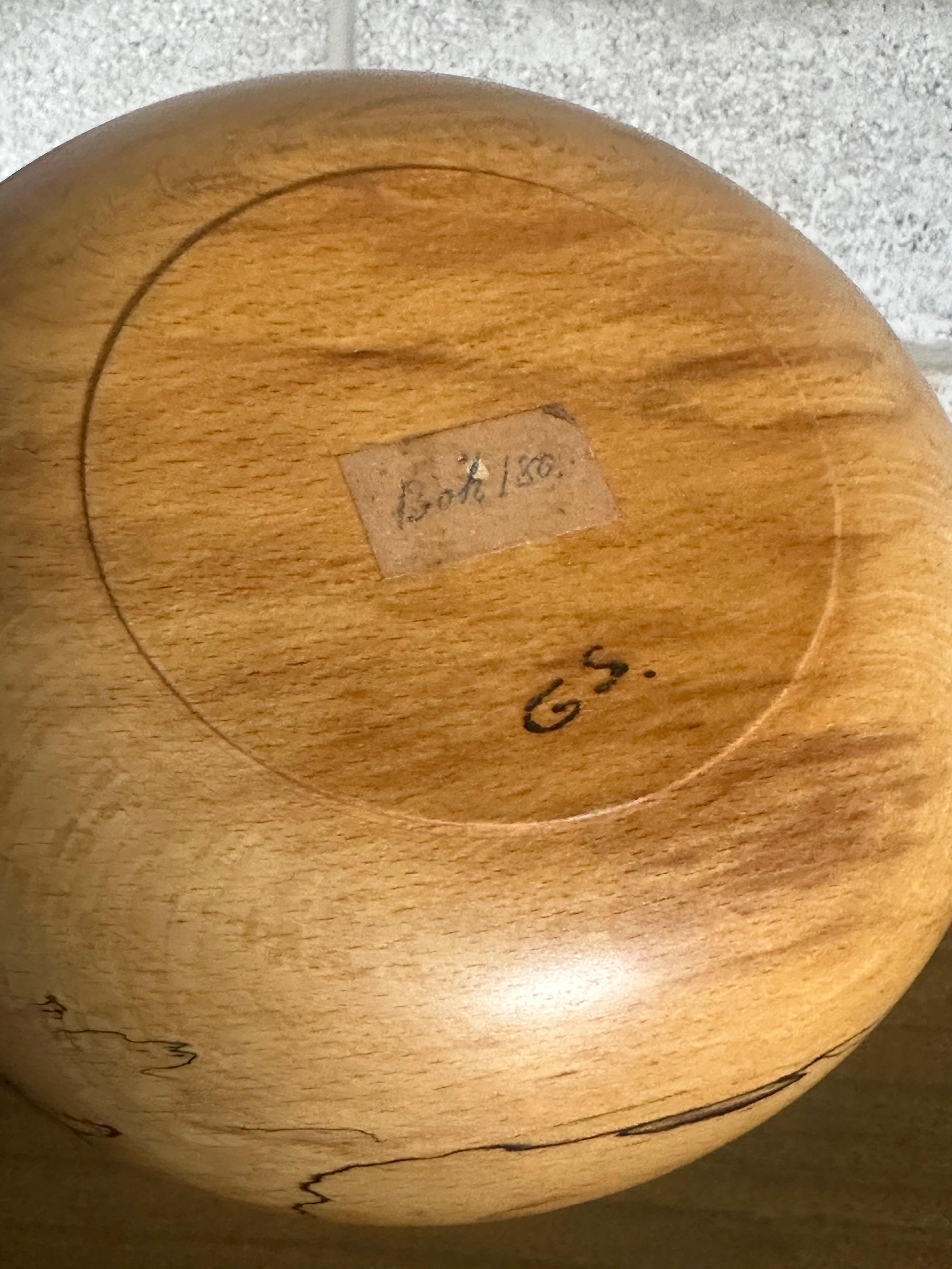 Mid-20th Century 1960s Spalted Maple Bowl, Sweden For Sale