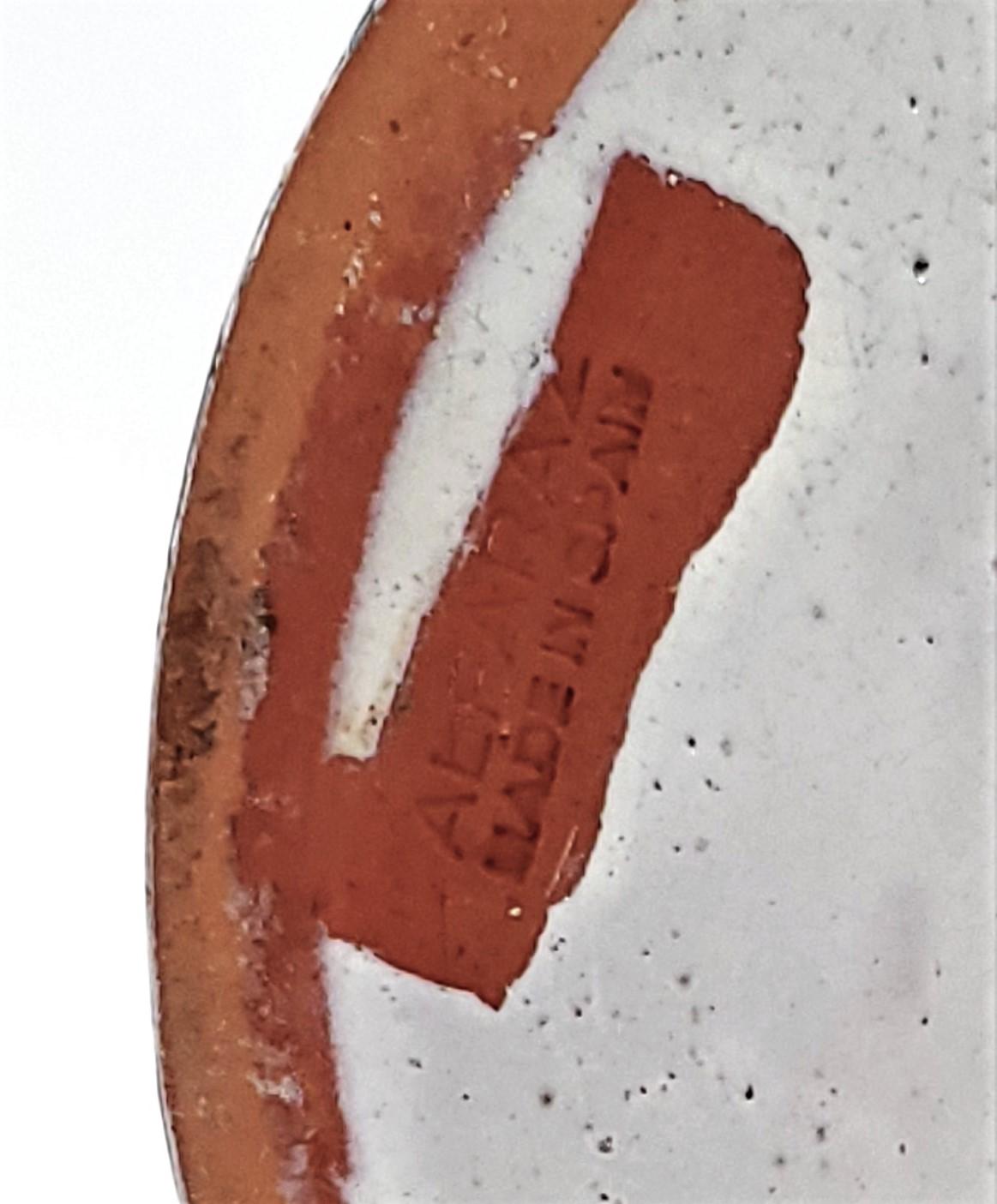 1960er Jahre Spanisch Alfaraz Terrakotta Hand gemalt dekorative Wasserkrug signiert im Angebot 8