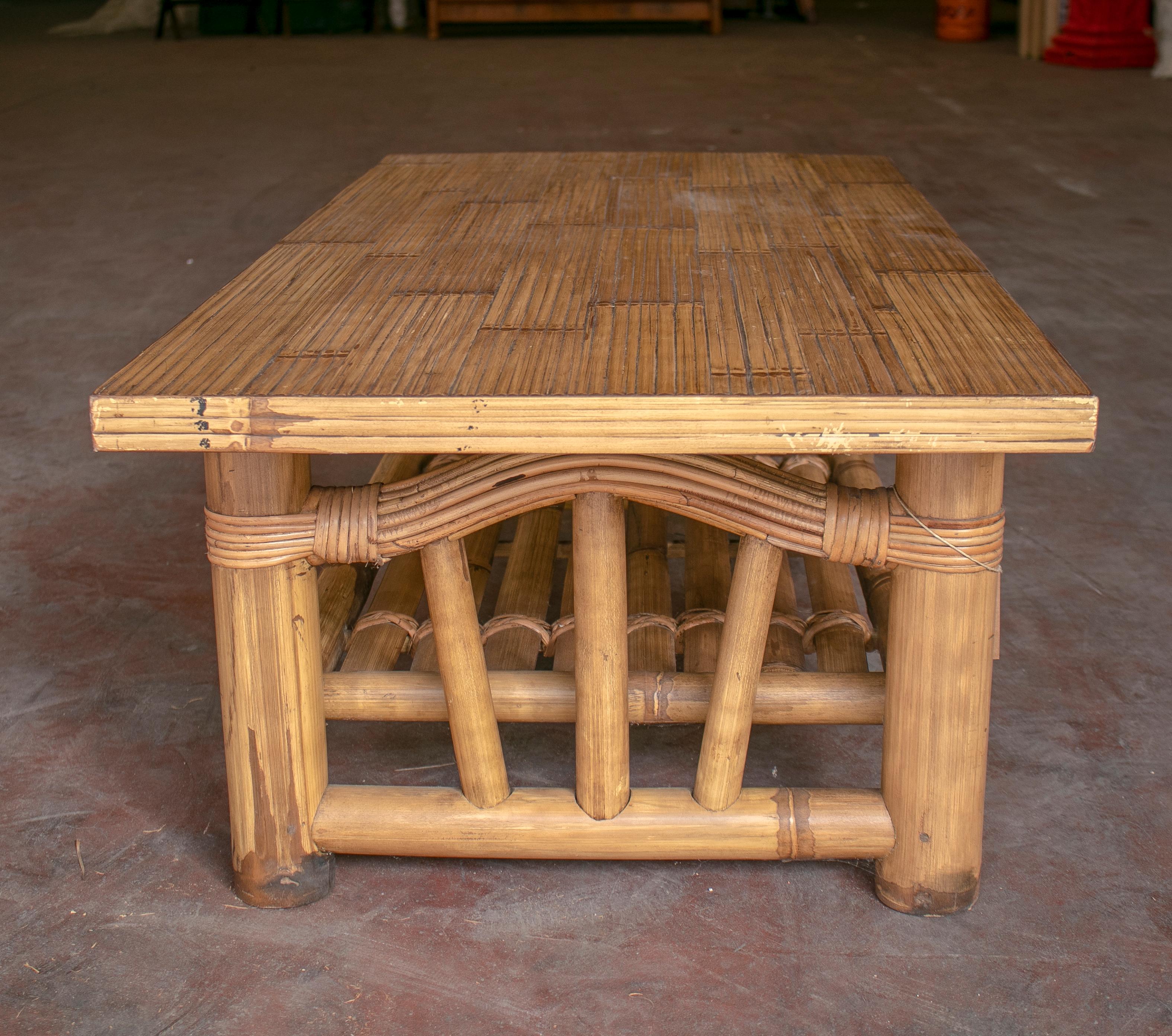 1960s Spanish Bamboo Coffee Table In Good Condition In Marbella, ES