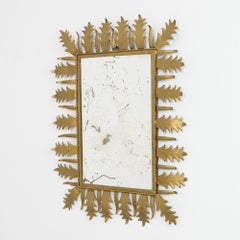 1960s Spanish Rectangular Sunburst Mirror