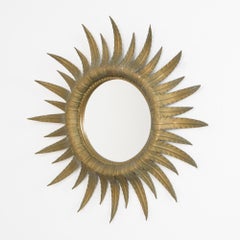 1960s Spanish Metal Sunburst Mirror