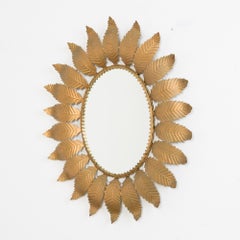 1960s Spanish Metal Sunburst Mirror