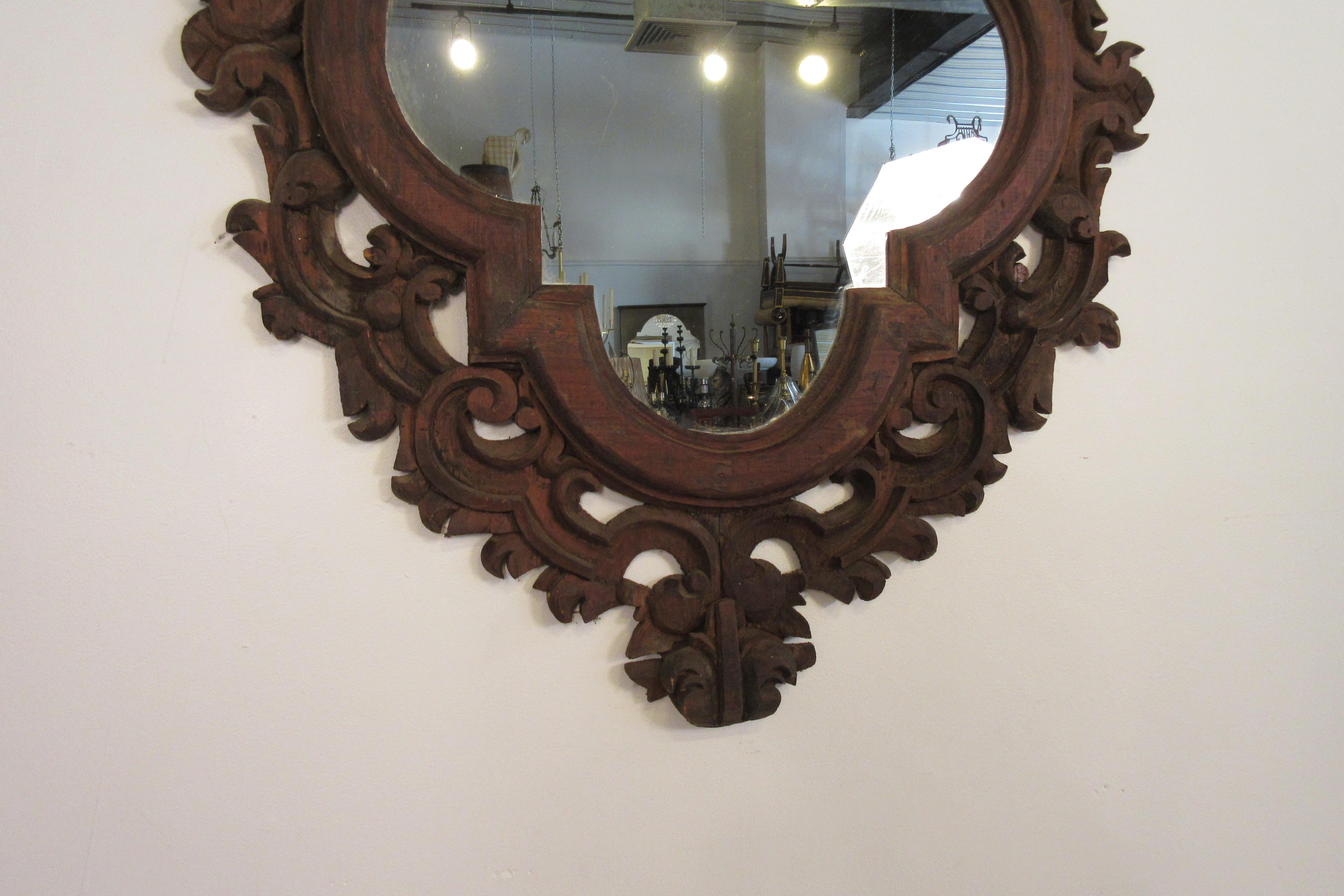 1960s Spanish Carved Wood Mirror 6