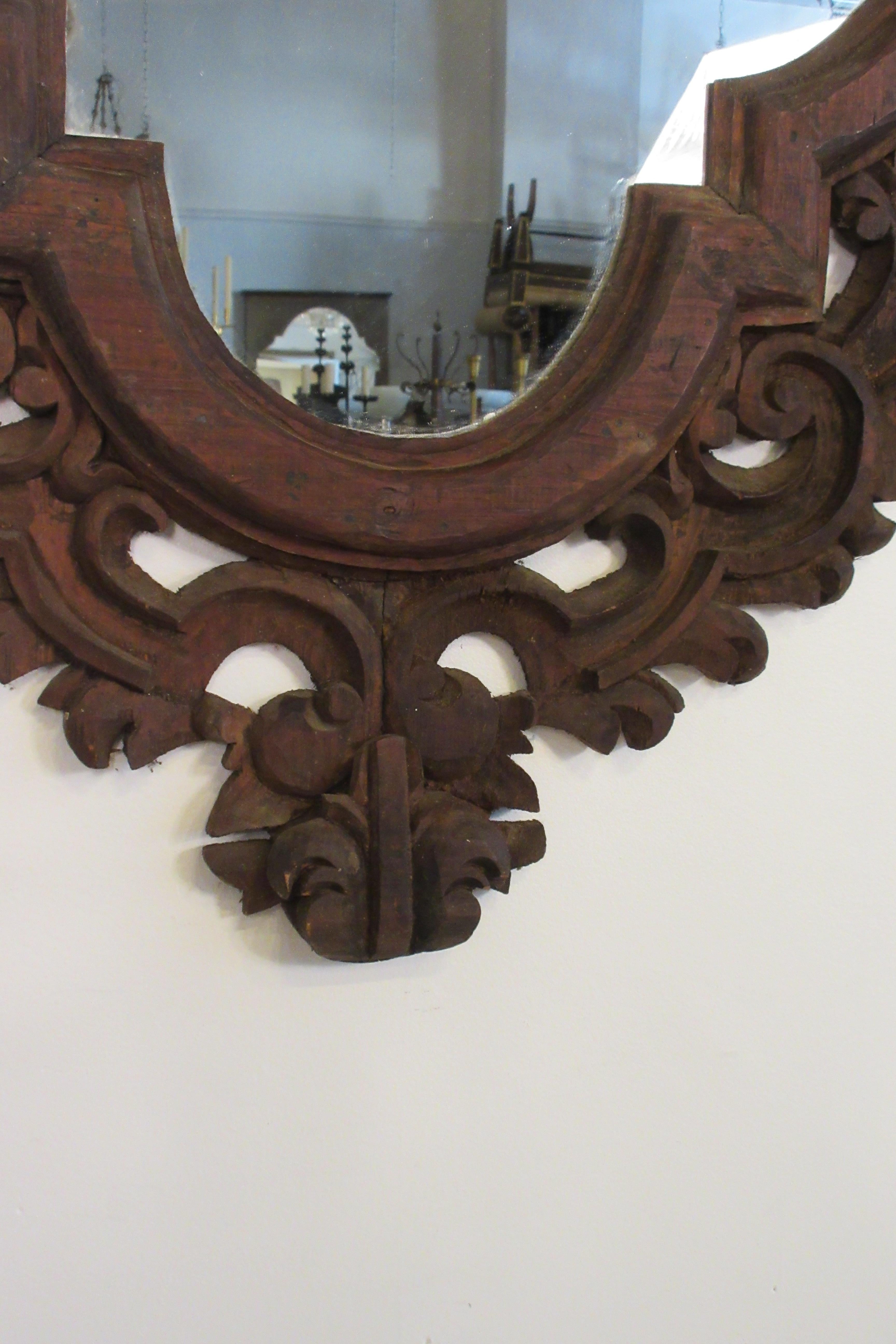 1960s Spanish Carved Wood Mirror 8