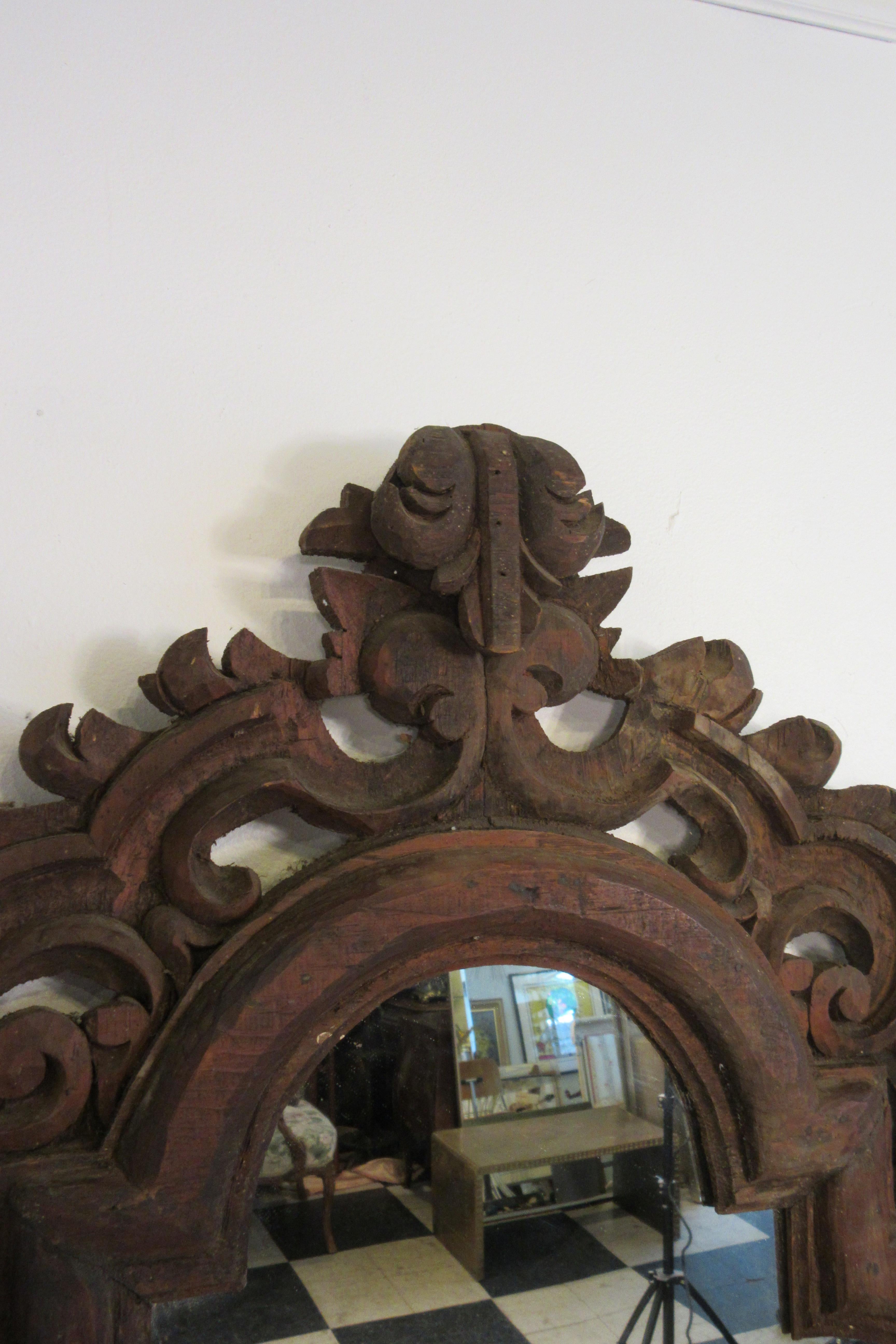 1960s Spanish Carved Wood Mirror 2