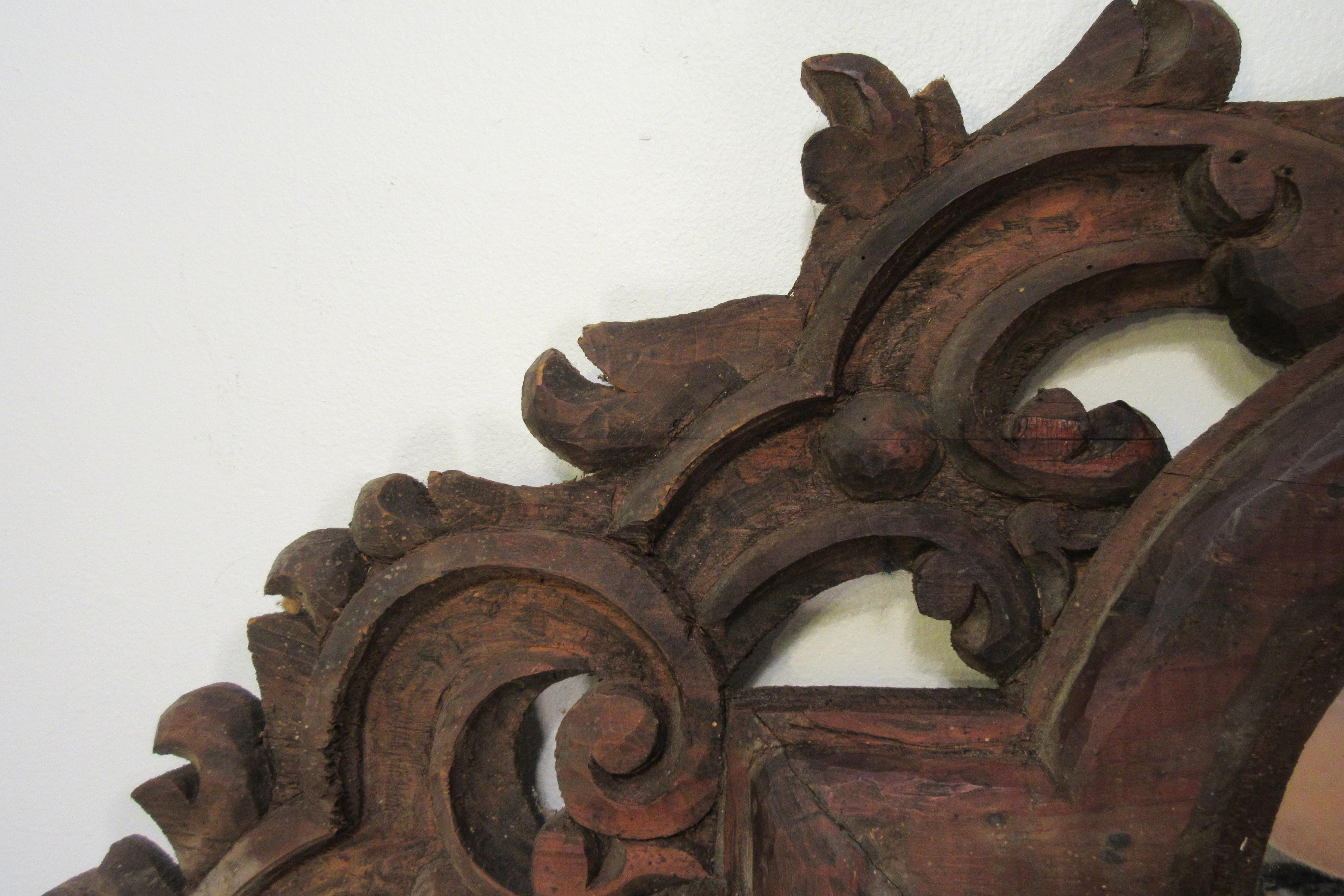 1960s Spanish Carved Wood Mirror 3