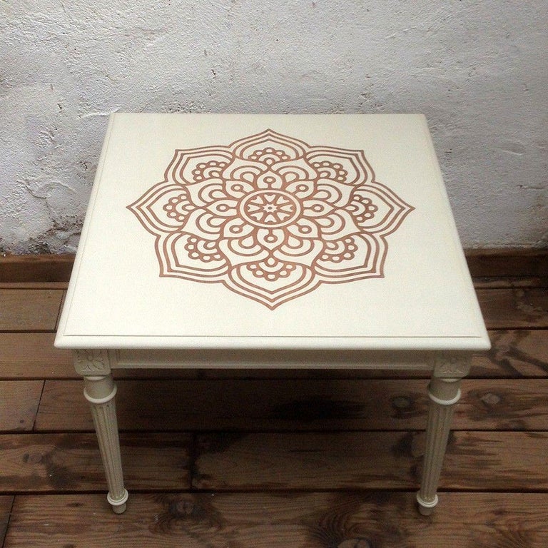 1960s Spanish Coffee Table With Floral Mandala Pattern For Sale At 1stdibs