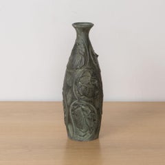 1960s Spanish Etched Ceramic Vase