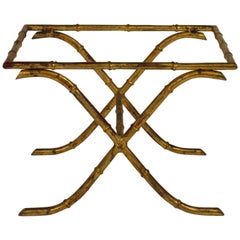 1960s Spanish Faux Bamboo Gilt Metal Base